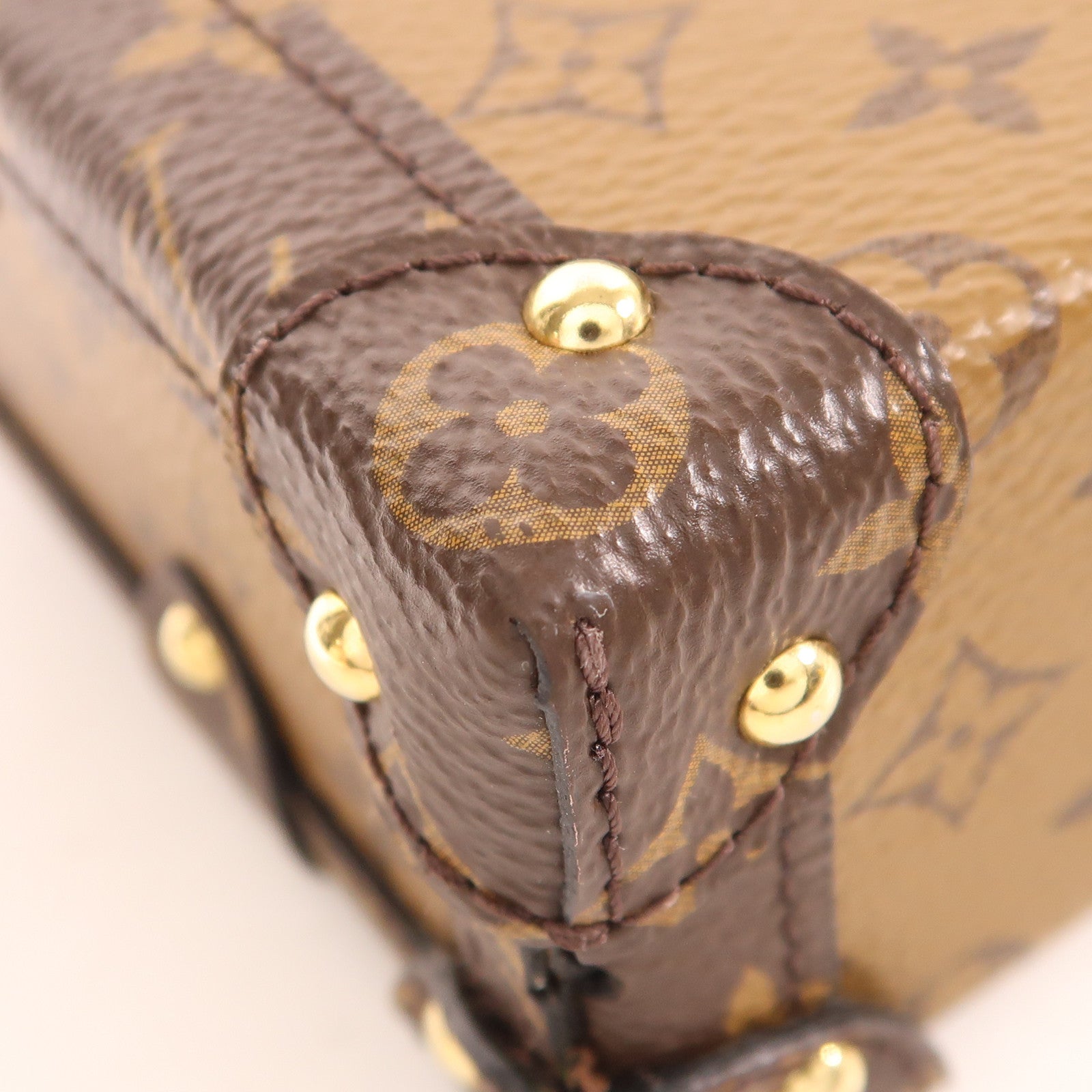LOUIS VUITTON【激減優惠】 Monogram Reverse Petite Malle金扣肩背袋