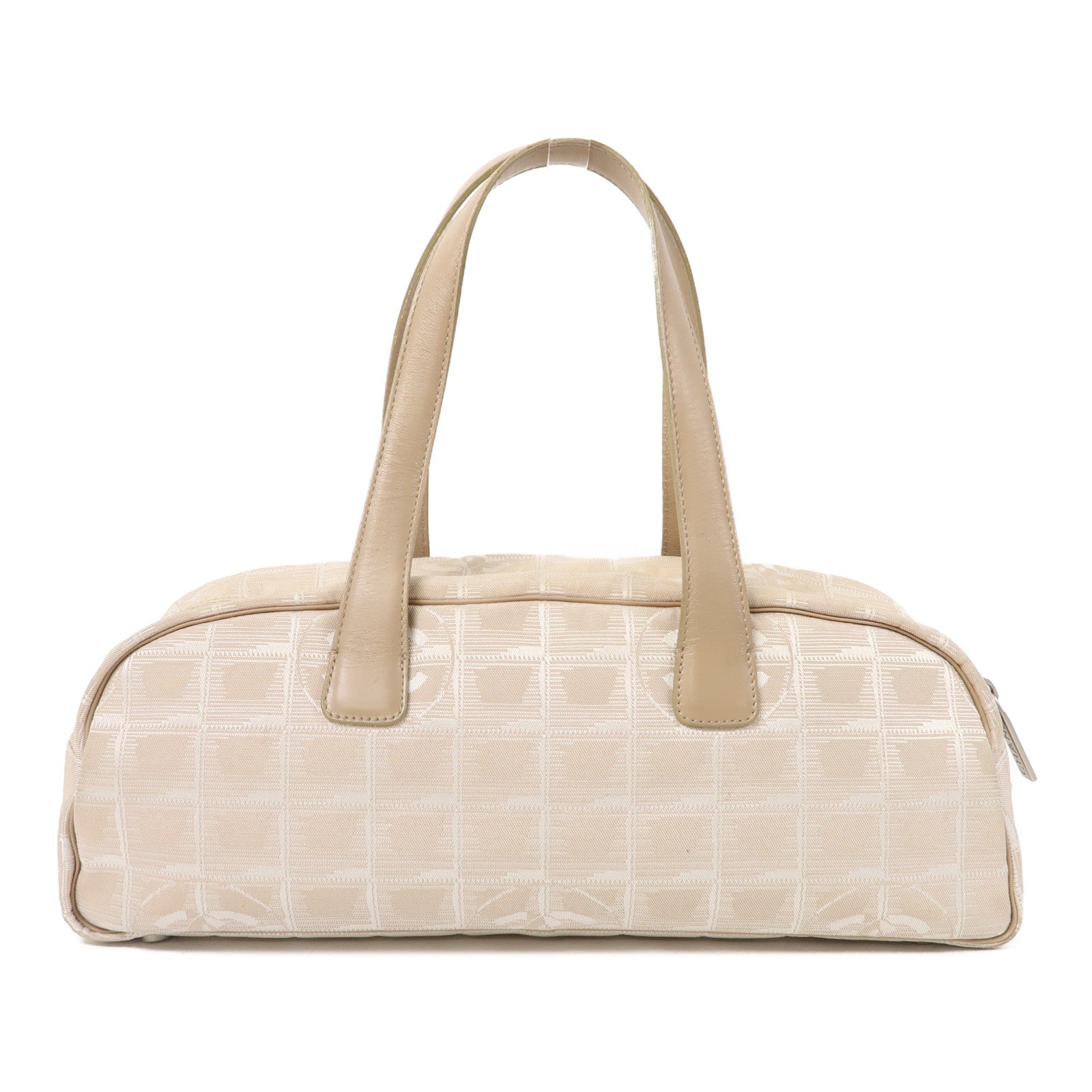 CHANEL 【激減優惠】帆布Shoulder Bag銀扣肩背袋米色