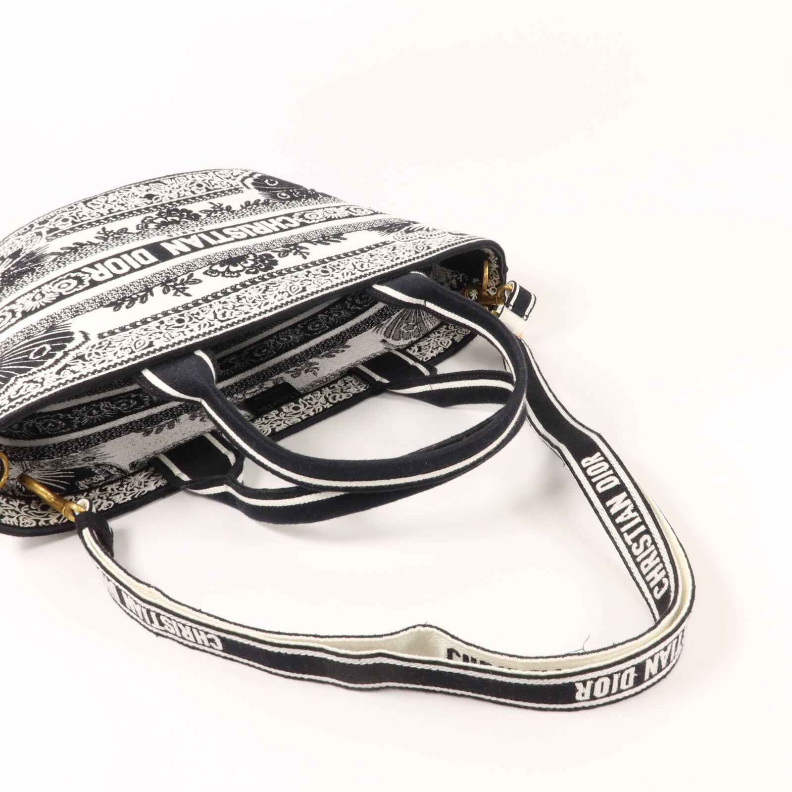 Dior 帆布Butterfly Bandana Hat Bucket Bag手挽肩背兩用袋
