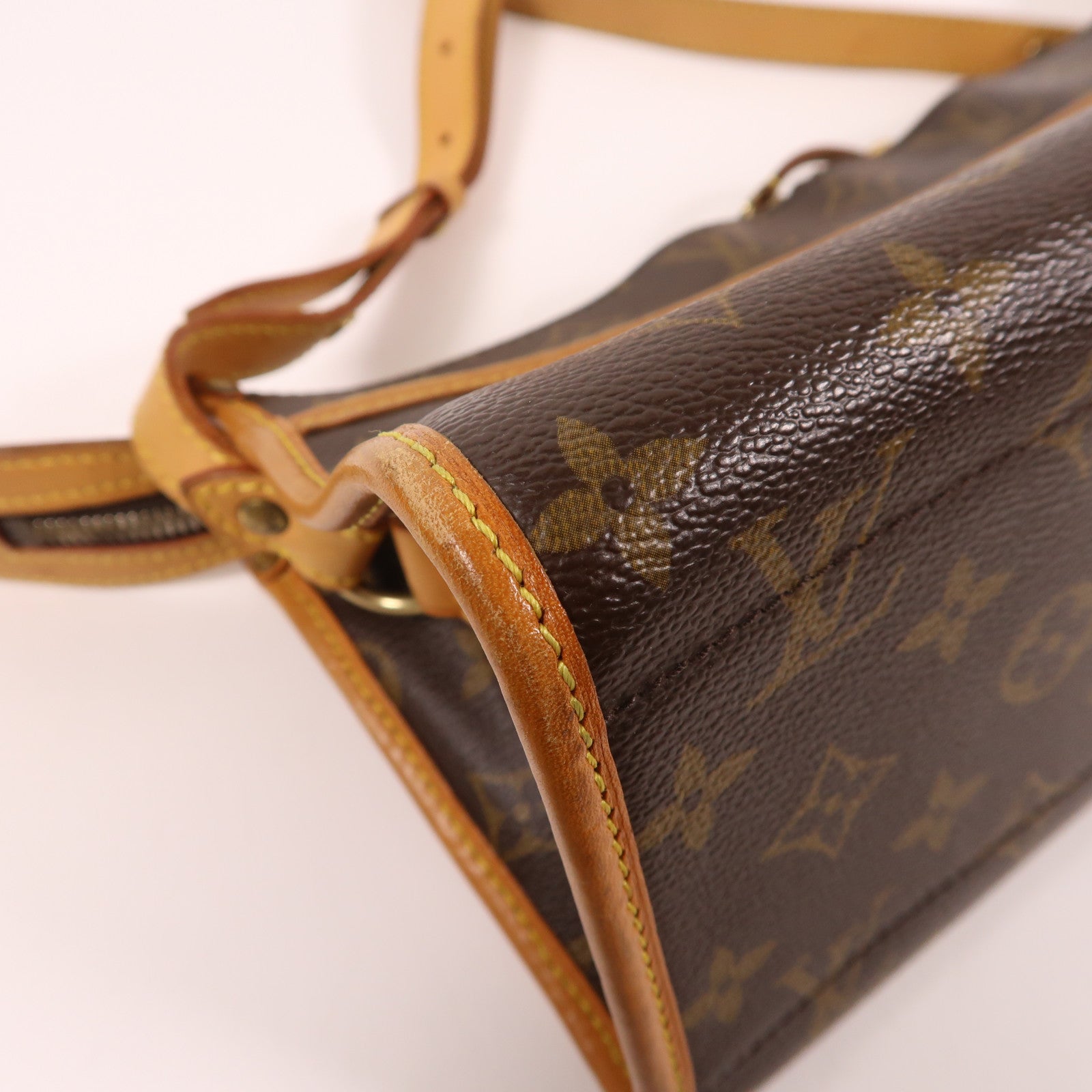 LOUIS VUITTON Monogram Popincourt Long金扣肩背袋棕色