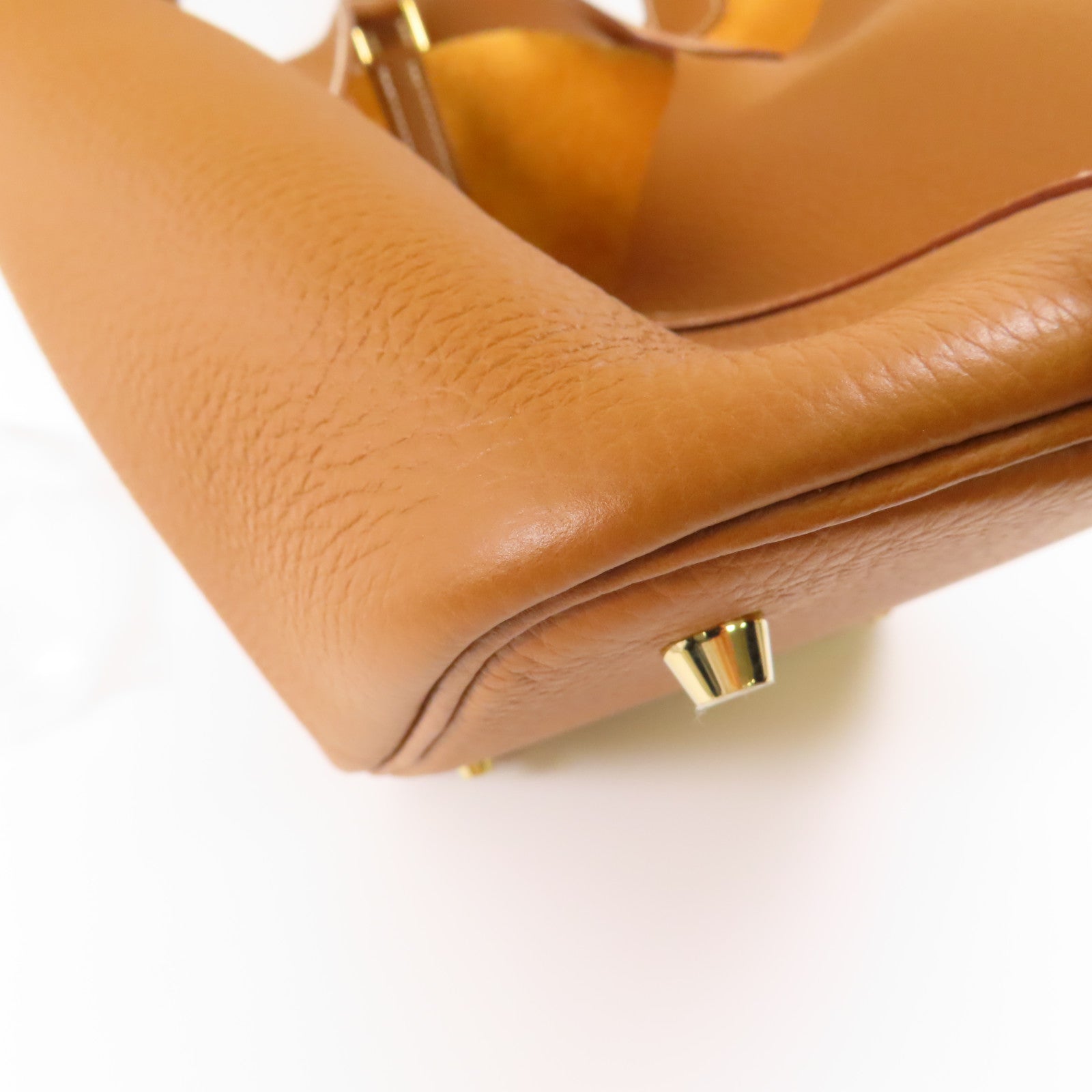 HERMES Clemence皮革Picotin MM金扣手挽袋Gold
