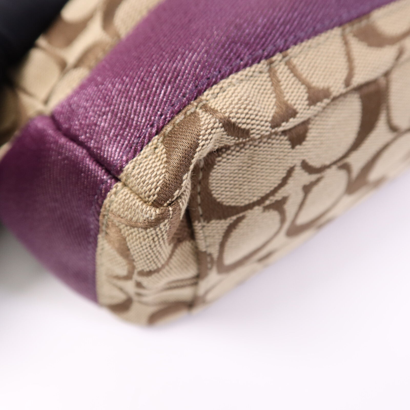 COACH 帆布Hand Bag銀扣手挽袋