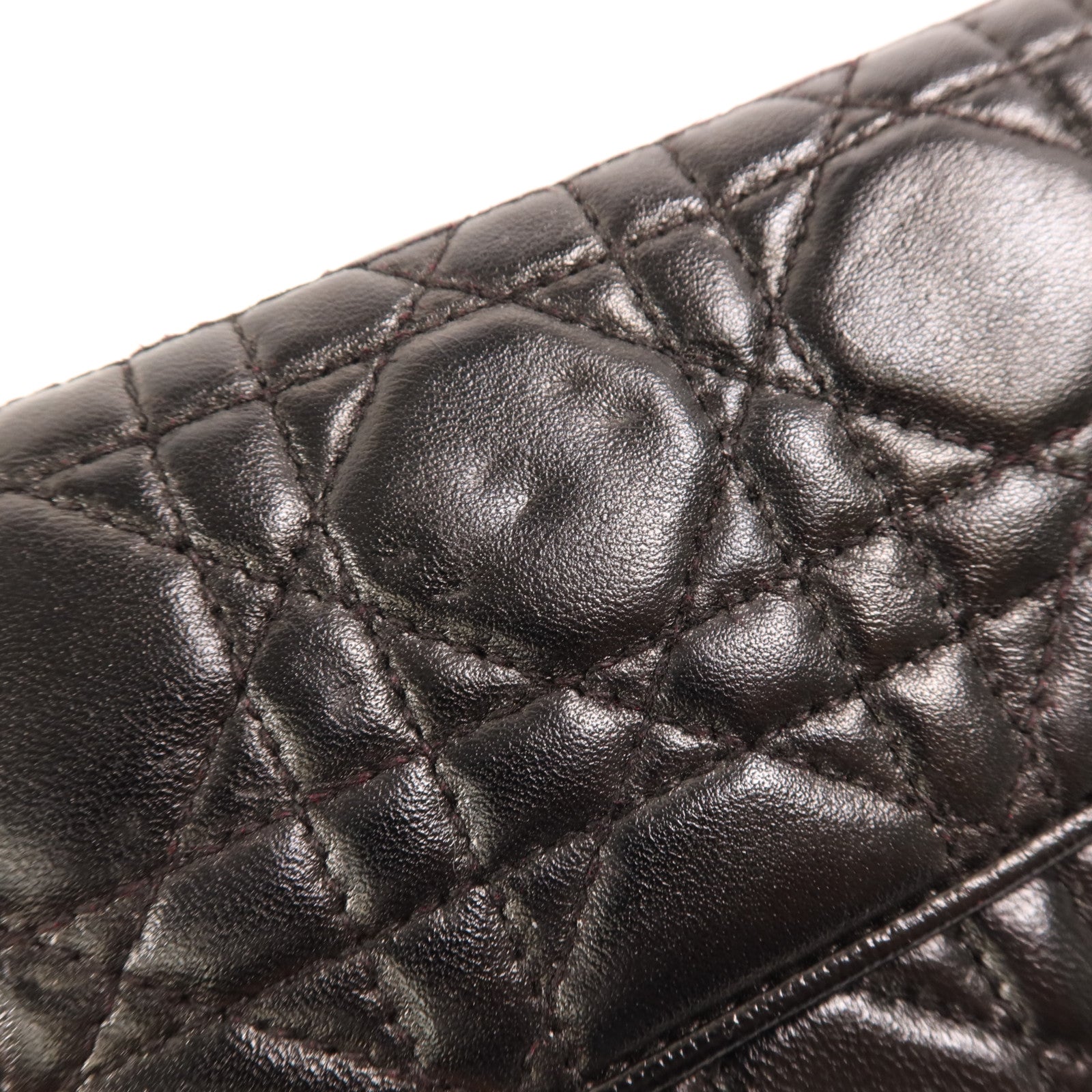 Dior 羊皮皮革Long Wallet銀扣長錢包