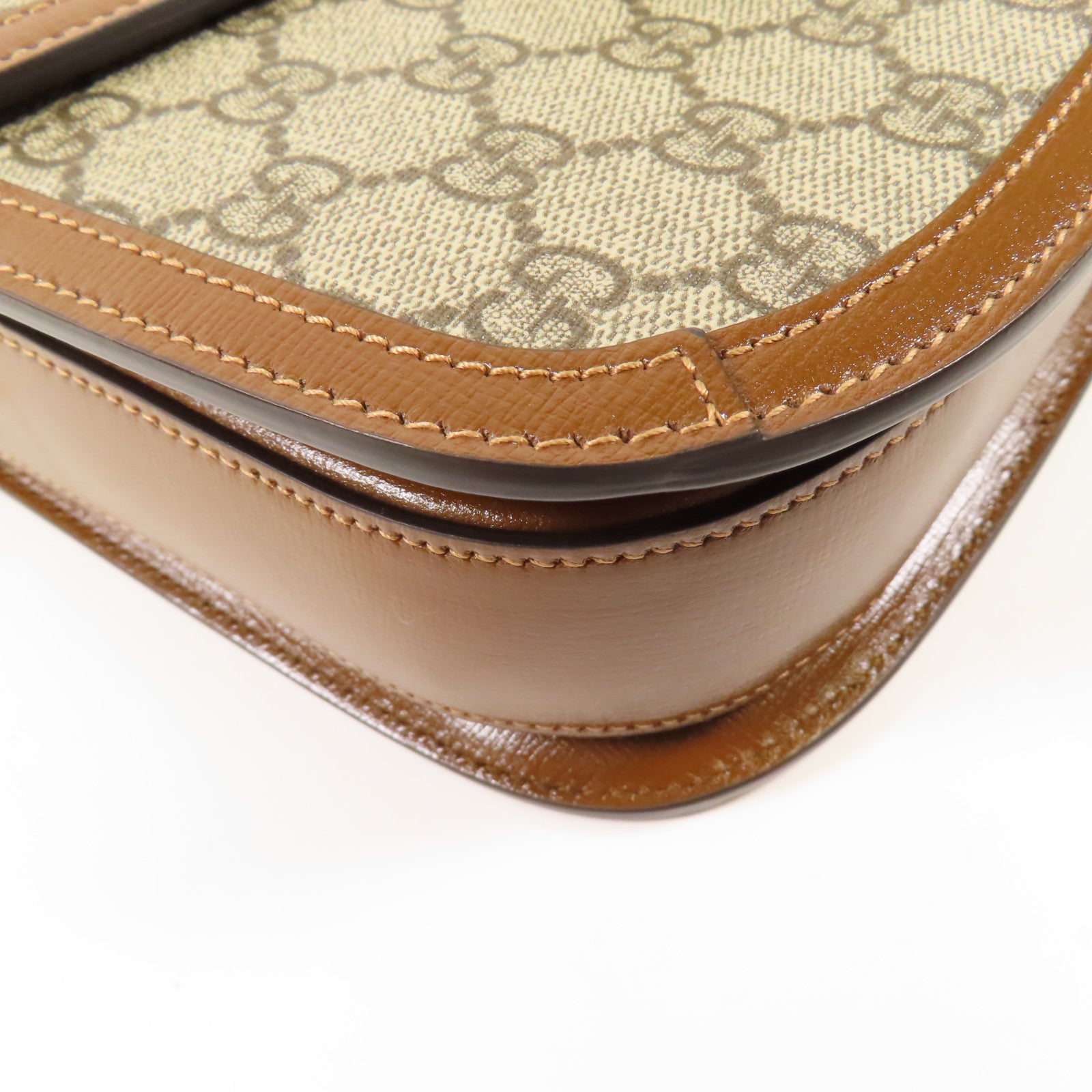 GUCCI 【激減優惠】塗層帆布/牛皮皮革Shoulder Bag金扣肩背袋