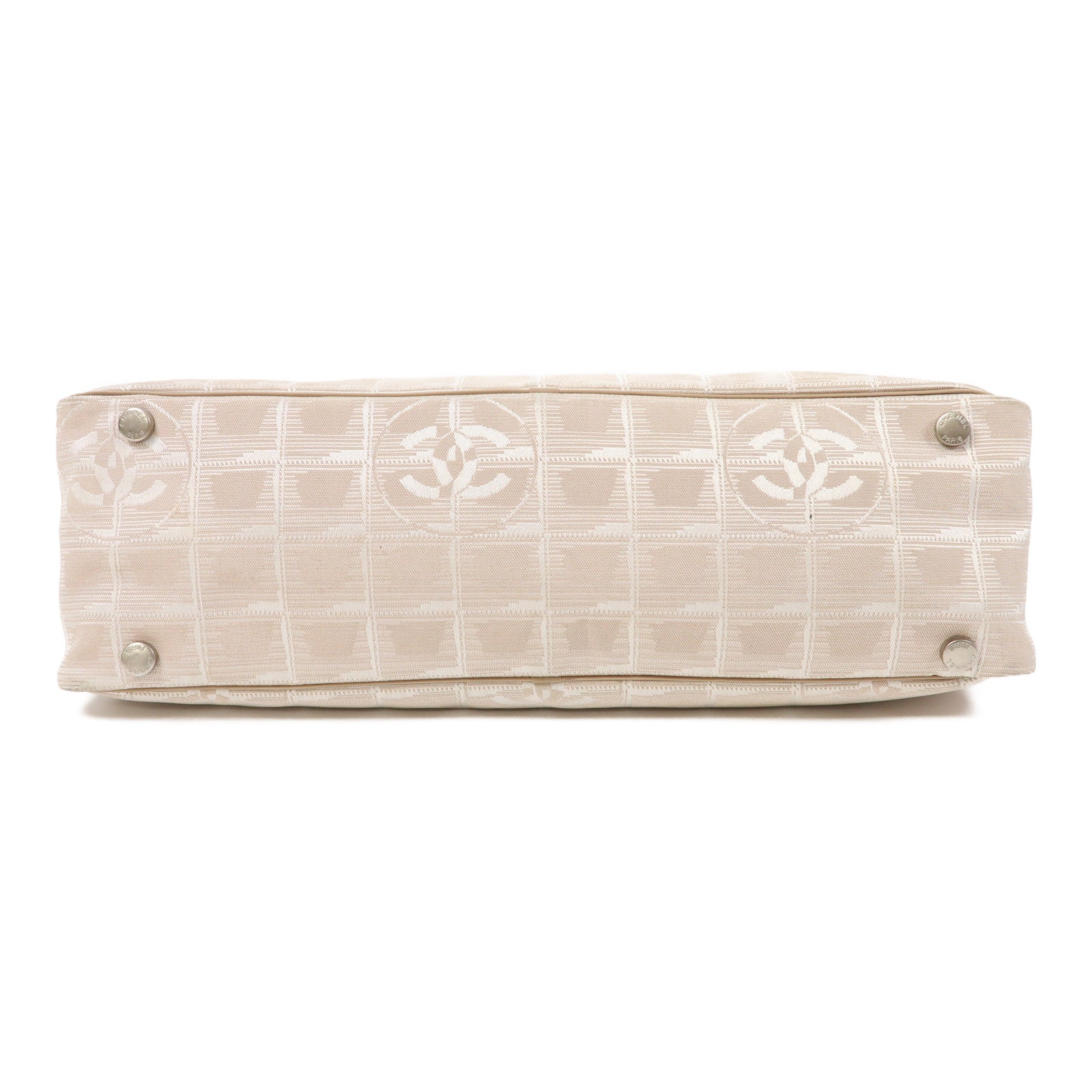 CHANEL 【激減優惠】帆布Shoulder Bag銀扣肩背袋米色