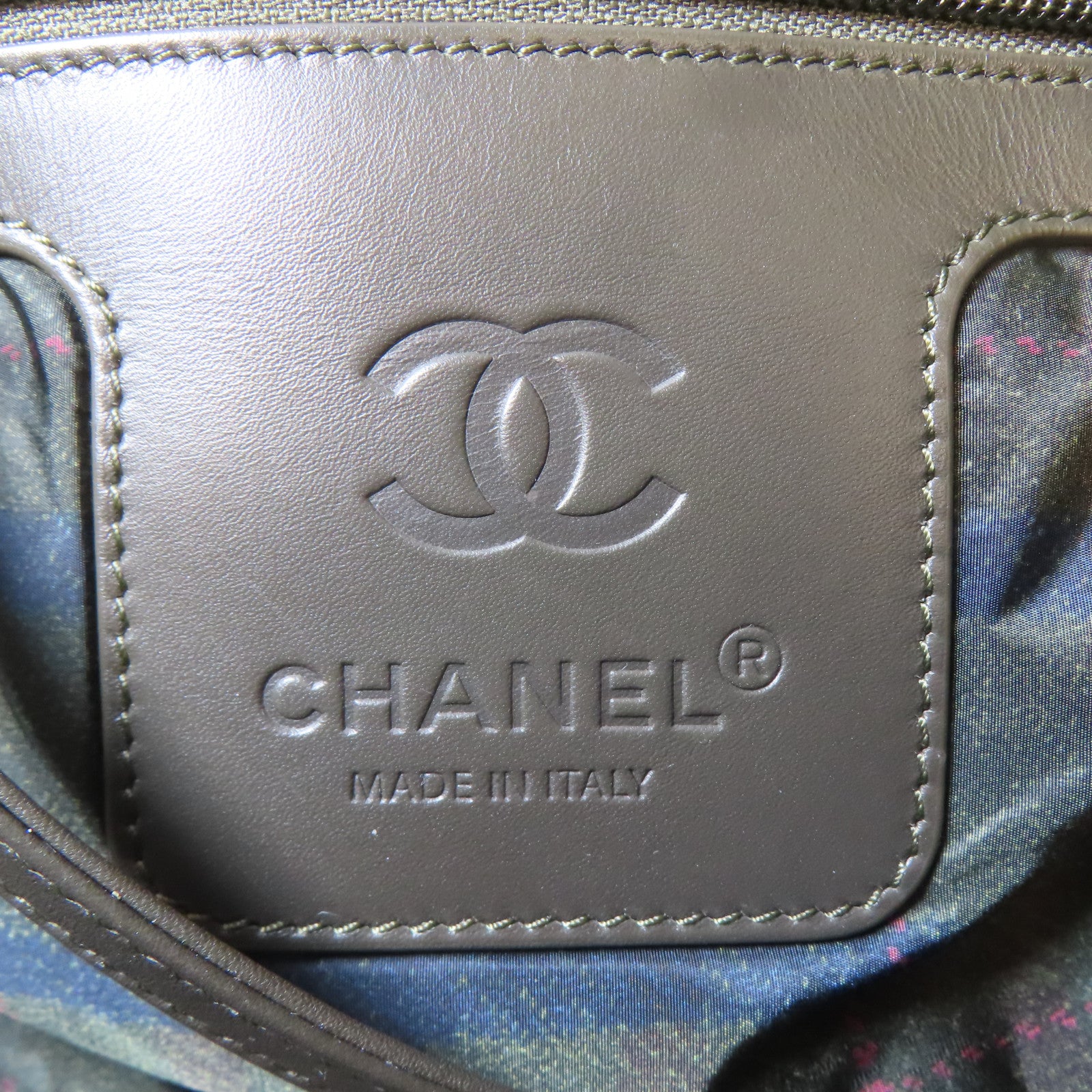 CHANEL 菱格尼龍Coco Cocoon銀扣手挽袋綠色