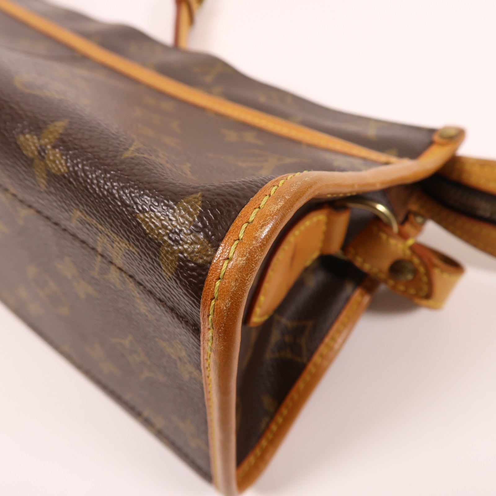 LOUIS VUITTON Monogram Popincourt Long金扣肩背袋棕色