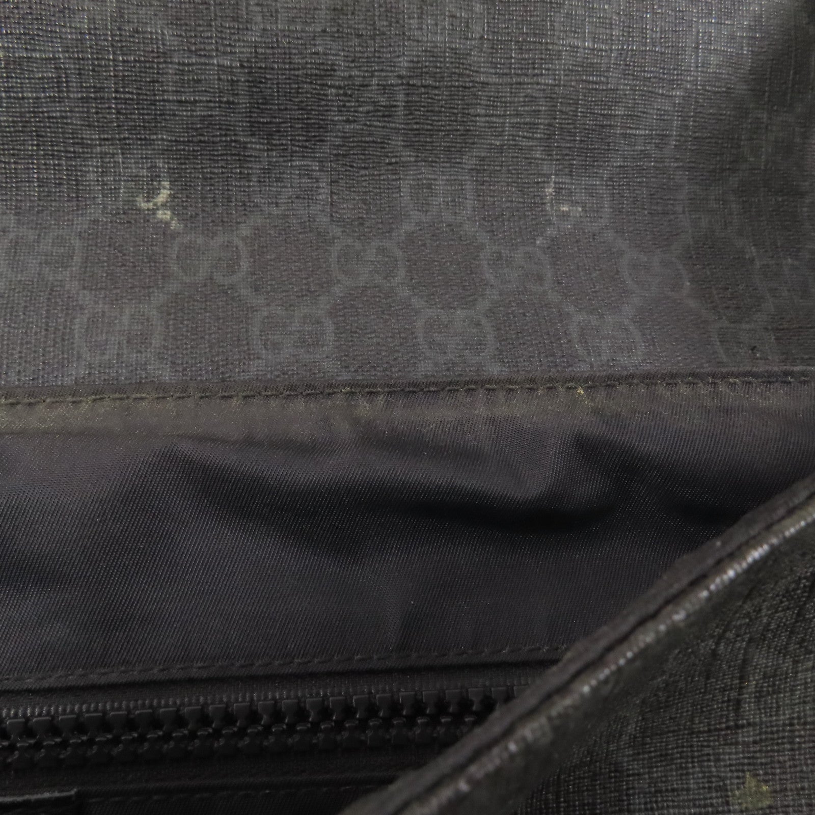 GUCCI GG Shoulder Bag 169935 PVC Coated Canvas Black