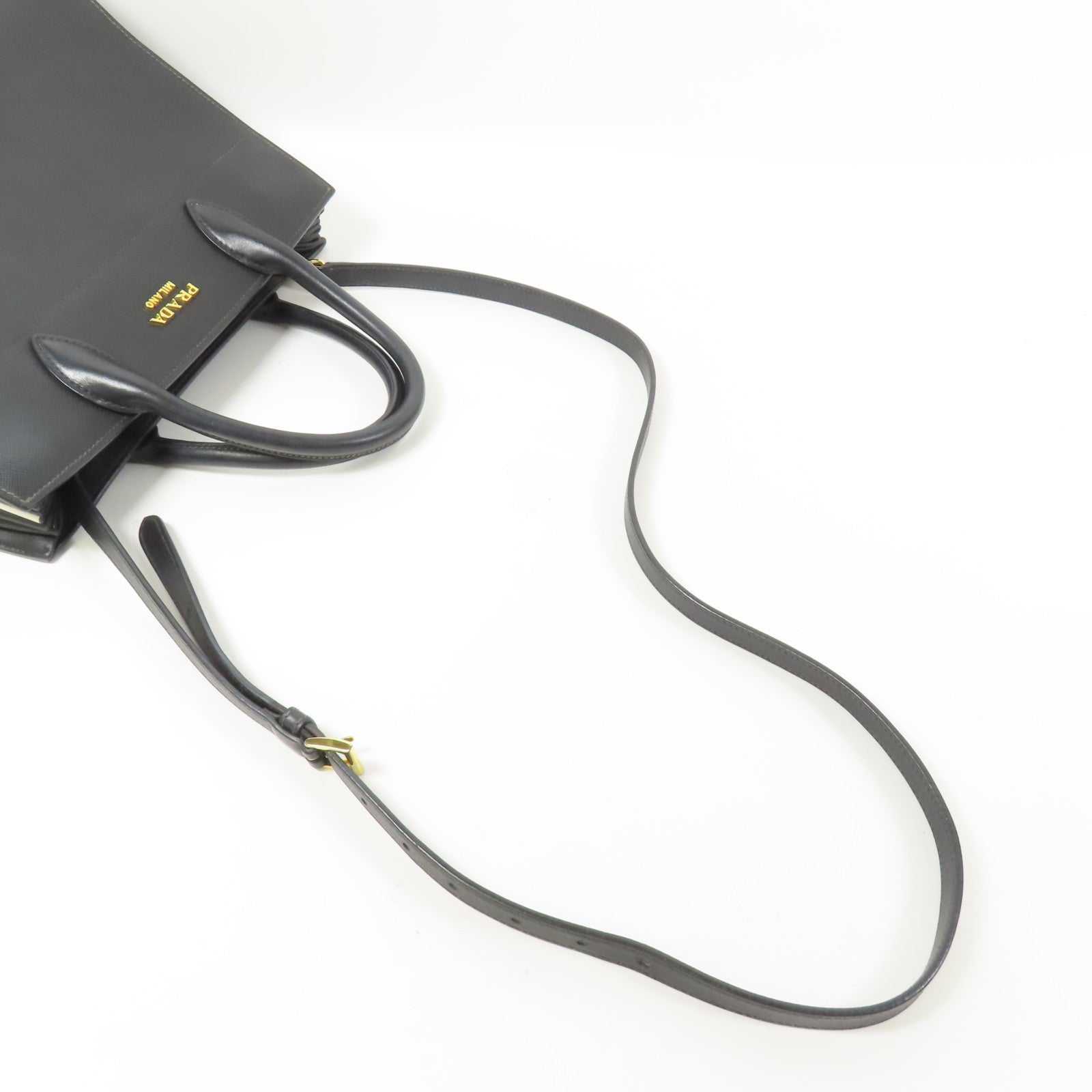 PRADA Saffiano皮革2way Shoulder Bag金扣手挽肩背兩用袋