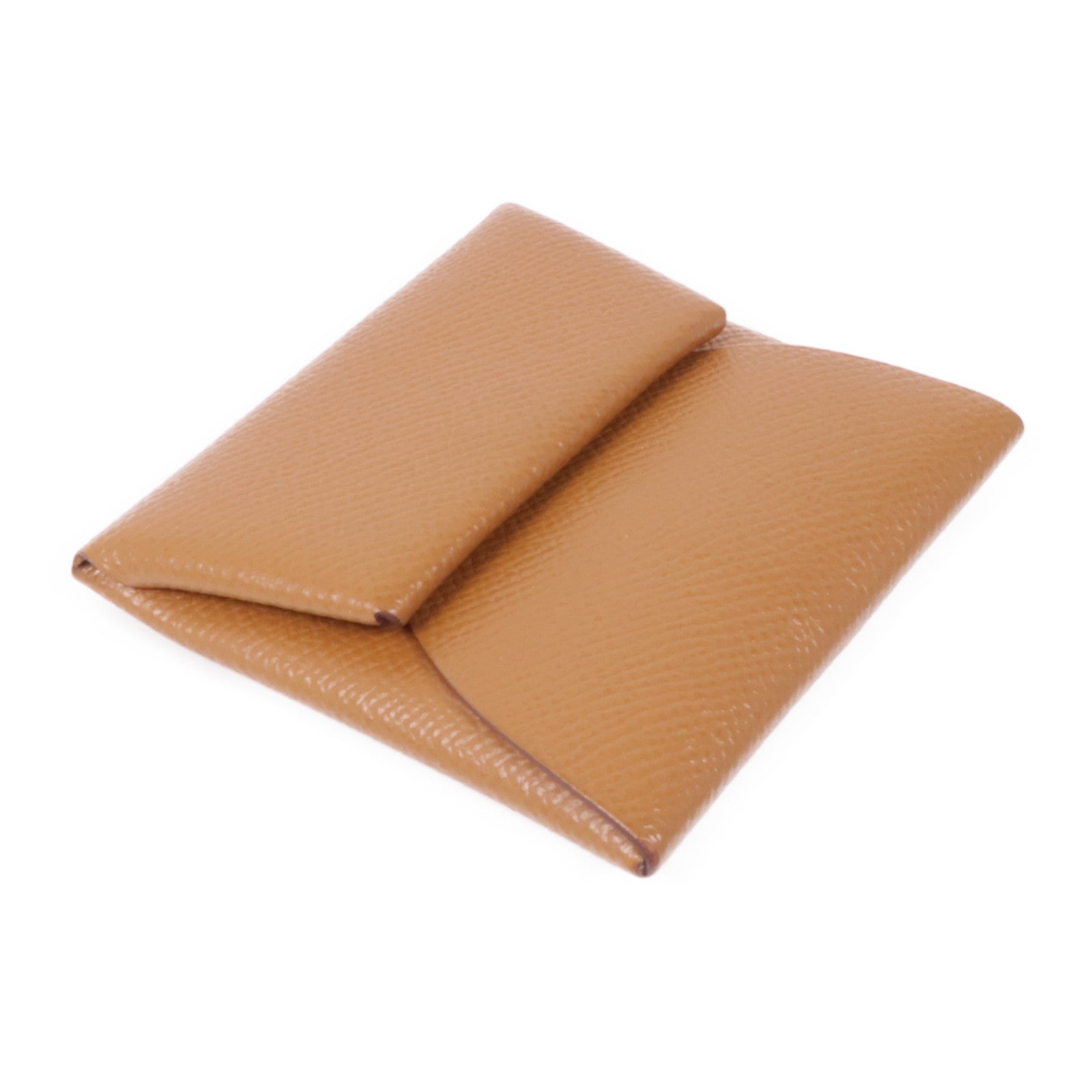 HERMES PHW Bastia Coin Purse Veau Epsom Leather Gold Brown
