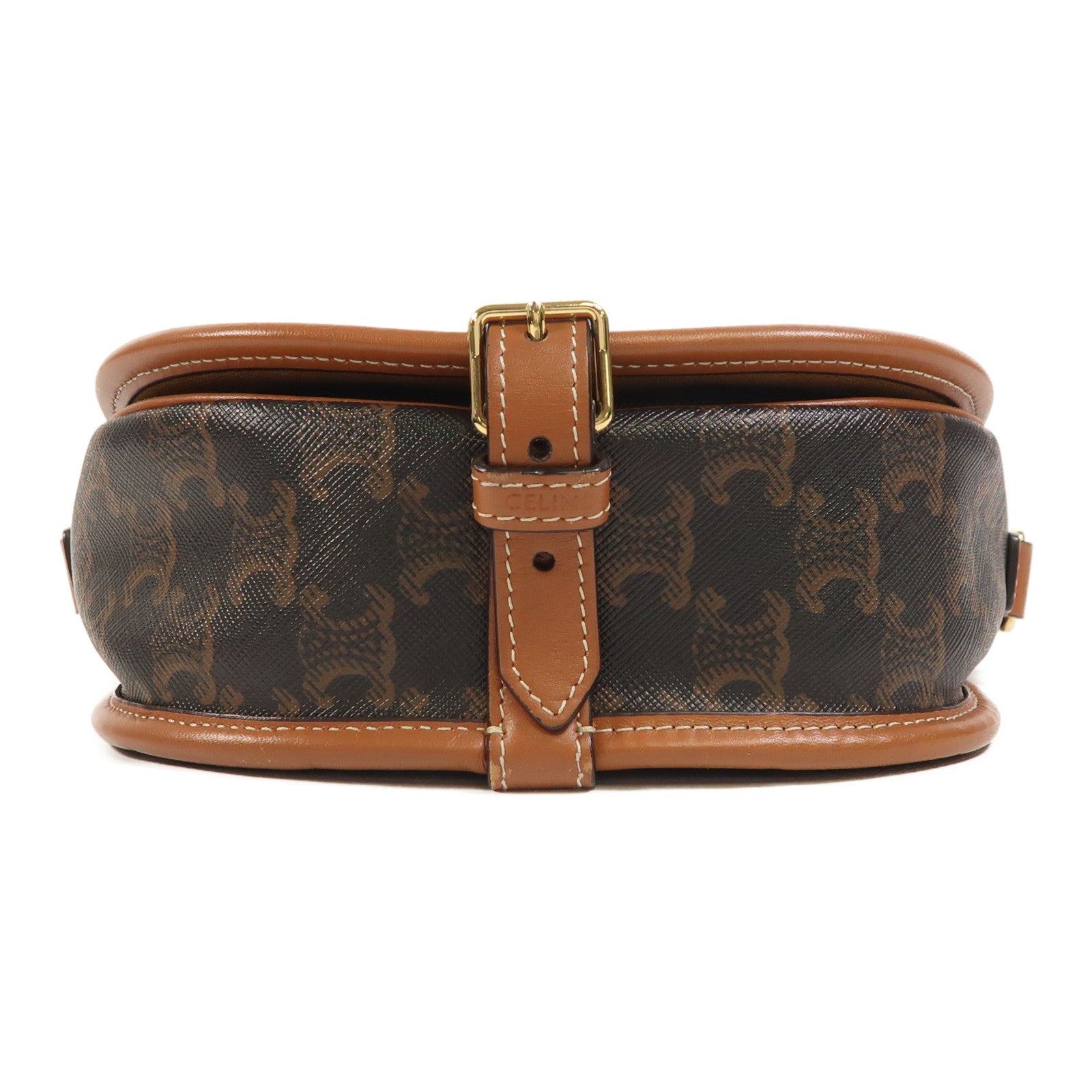 CELINE 塗層帆布Folco金扣肩背袋