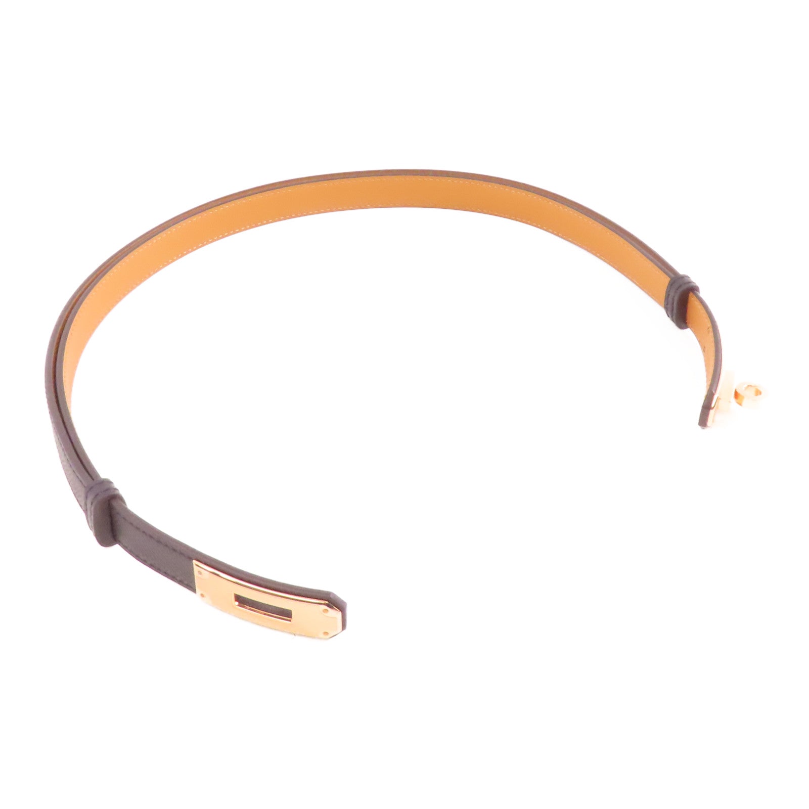 HERMES Epsom皮革Kelly Belt皮帶Noir/黑色