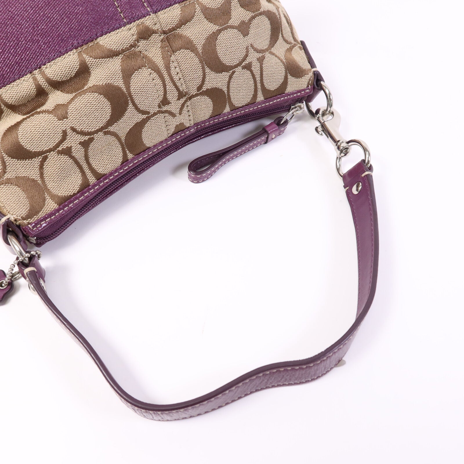 COACH 帆布Hand Bag銀扣手挽袋