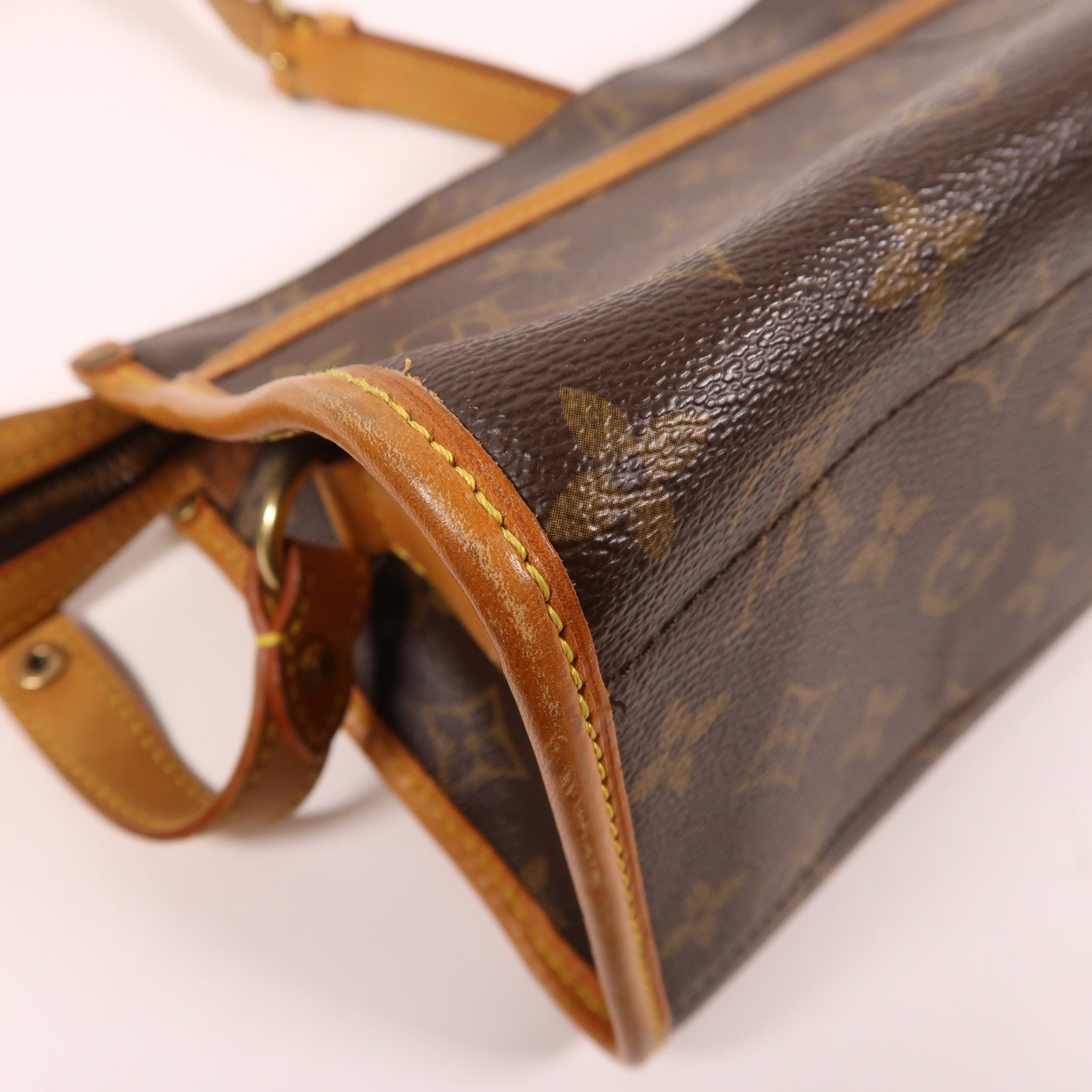 LOUIS VUITTON Monogram Popincourt Long金扣肩背袋棕色