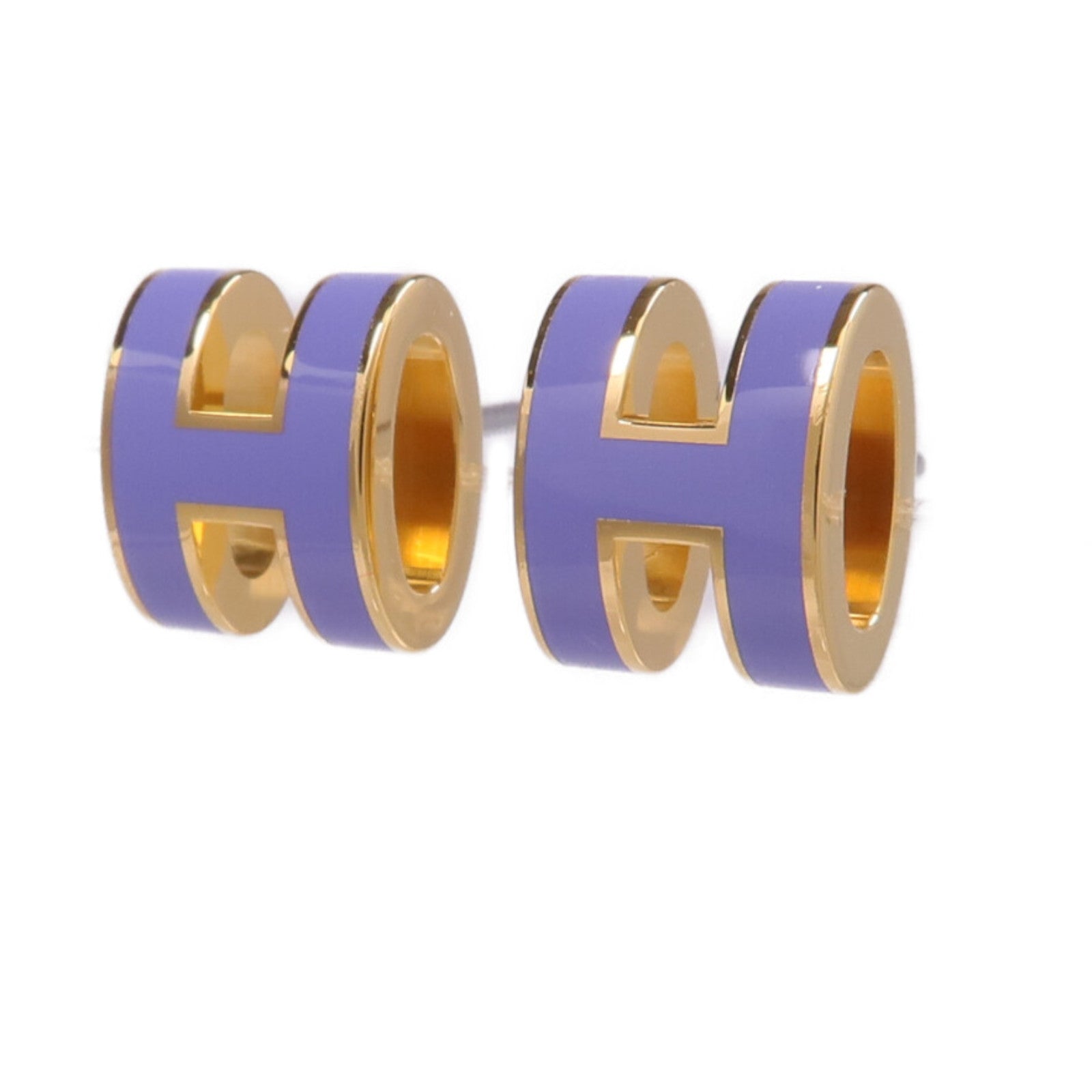 HERMES 金屬Mini Pop H耳環Lilas
