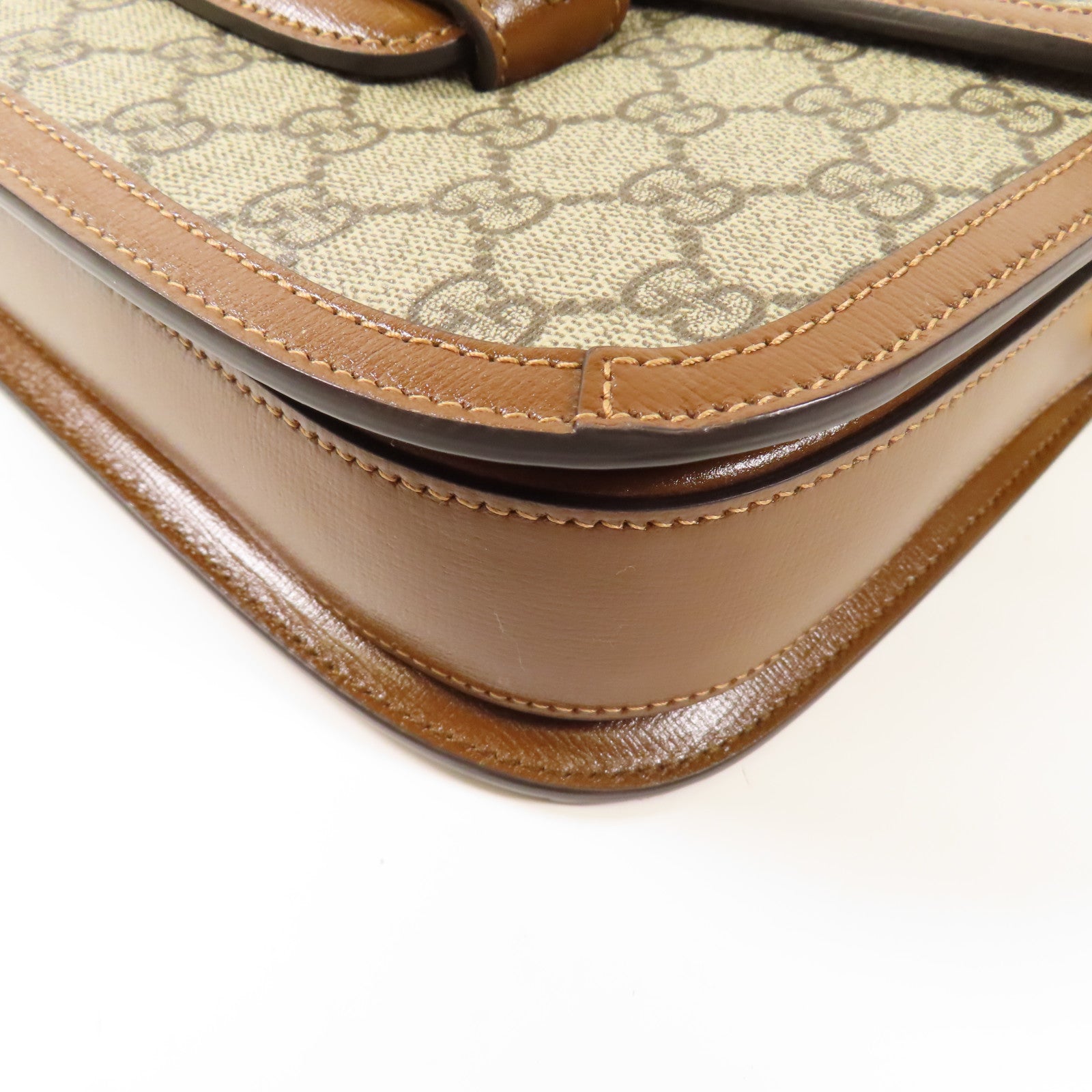 GUCCI 【激減優惠】塗層帆布/牛皮皮革Shoulder Bag金扣肩背袋