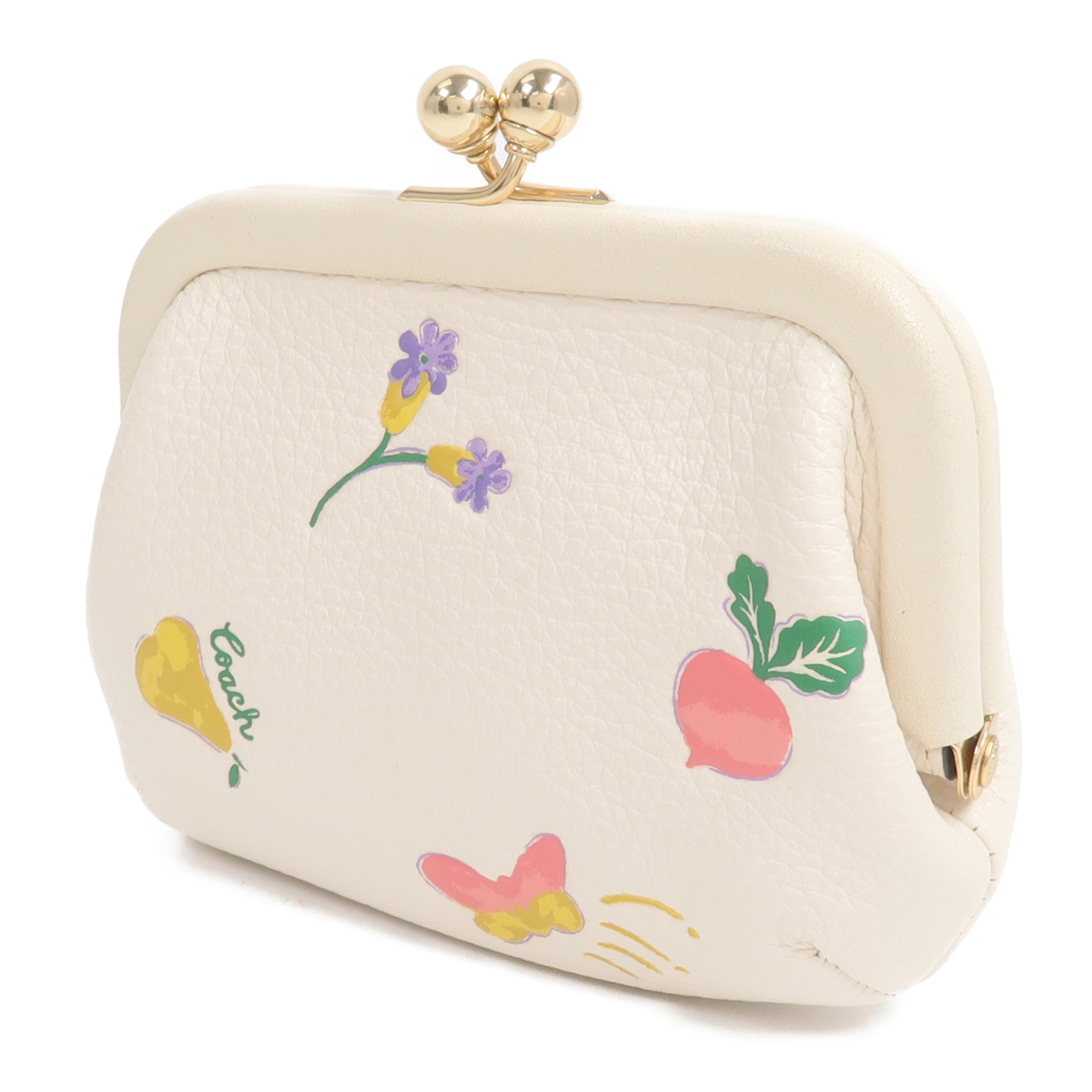 COACH Refined Pebble皮革Kisslock Coin Purse零錢包
