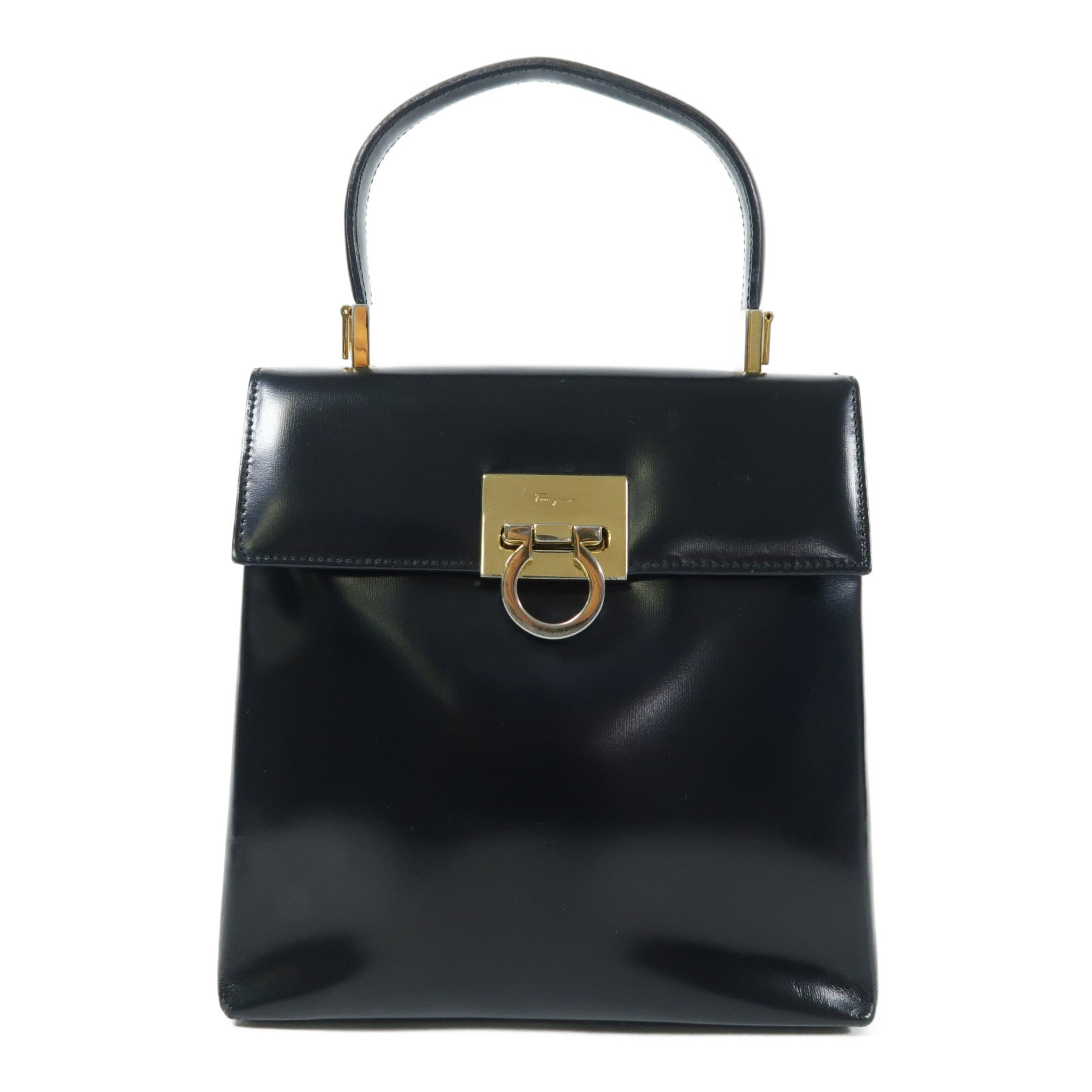 Salvatore Ferragamo 牛皮皮革Hand Bag金扣手挽袋