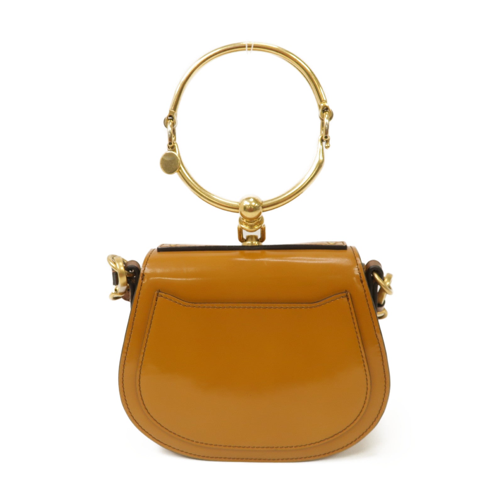 Chloe 【清倉大減價】牛皮皮革Bracelet Nile 2Way Shoulder Bag金扣手挽肩背兩用袋啡色