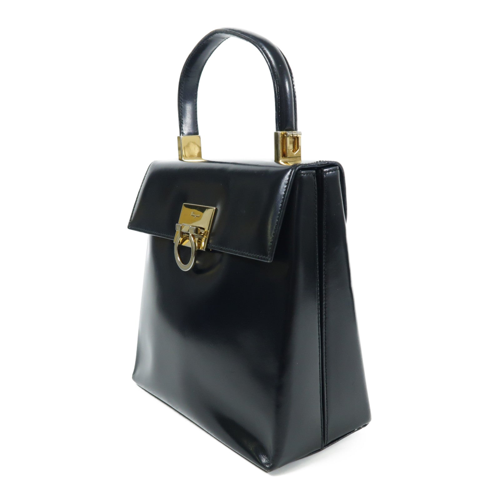Salvatore Ferragamo 牛皮皮革Hand Bag金扣手挽袋