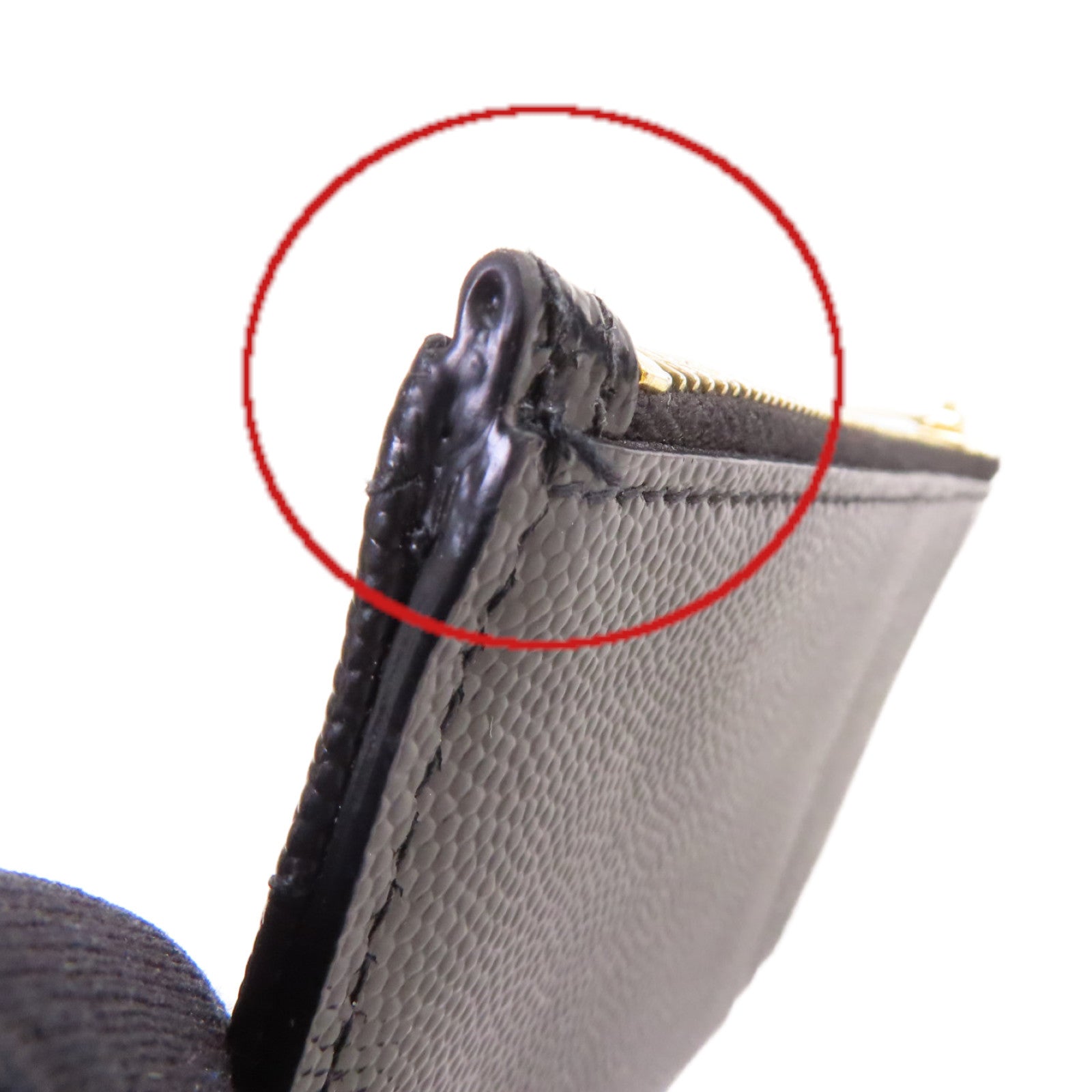 SAINT LAURENT 斜紋牛皮皮革Card Case金扣卡片套黑色