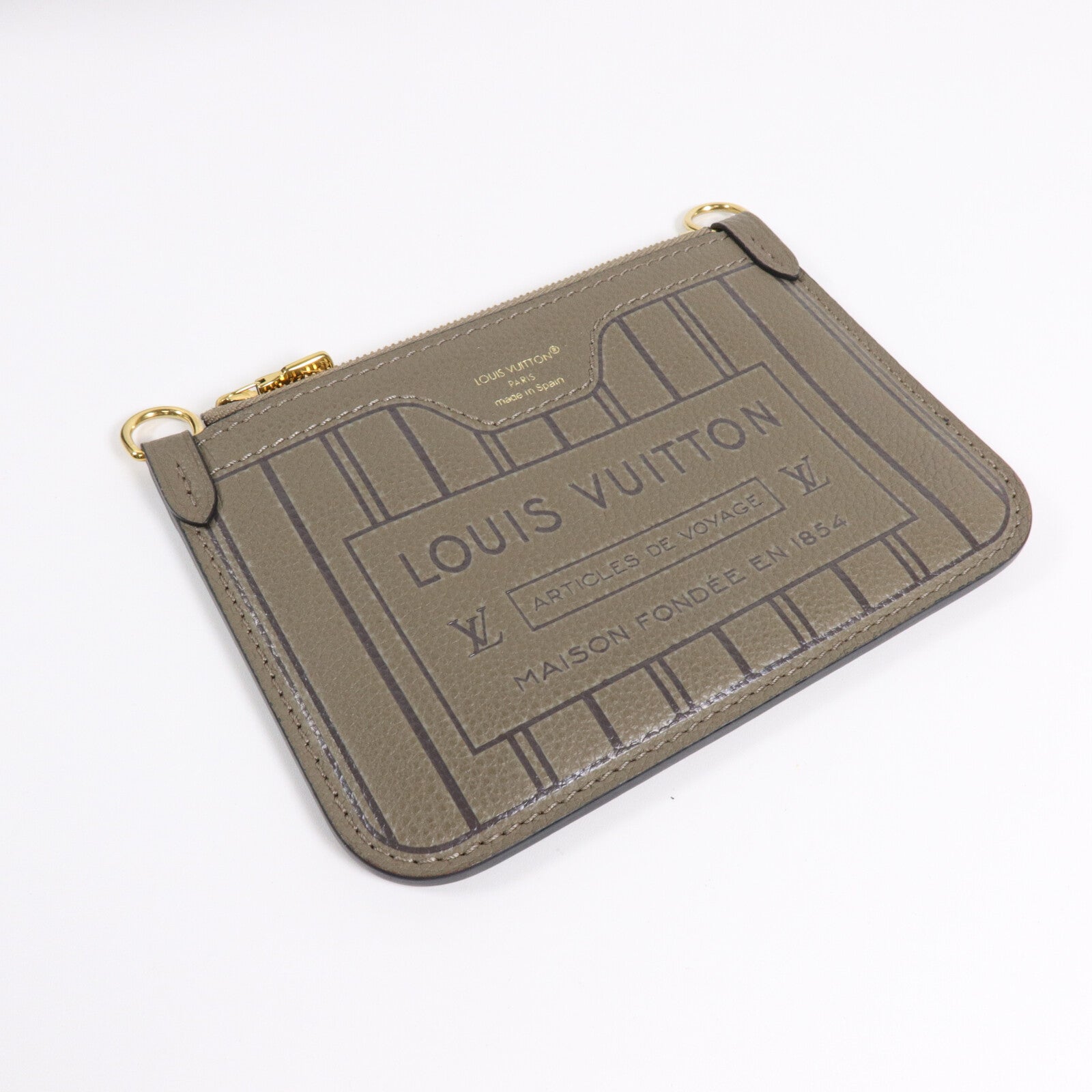 LOUIS VUITTON Monogram/牛皮皮革Neverfull Bandouliere Inside Out BB手挽肩背兩用袋