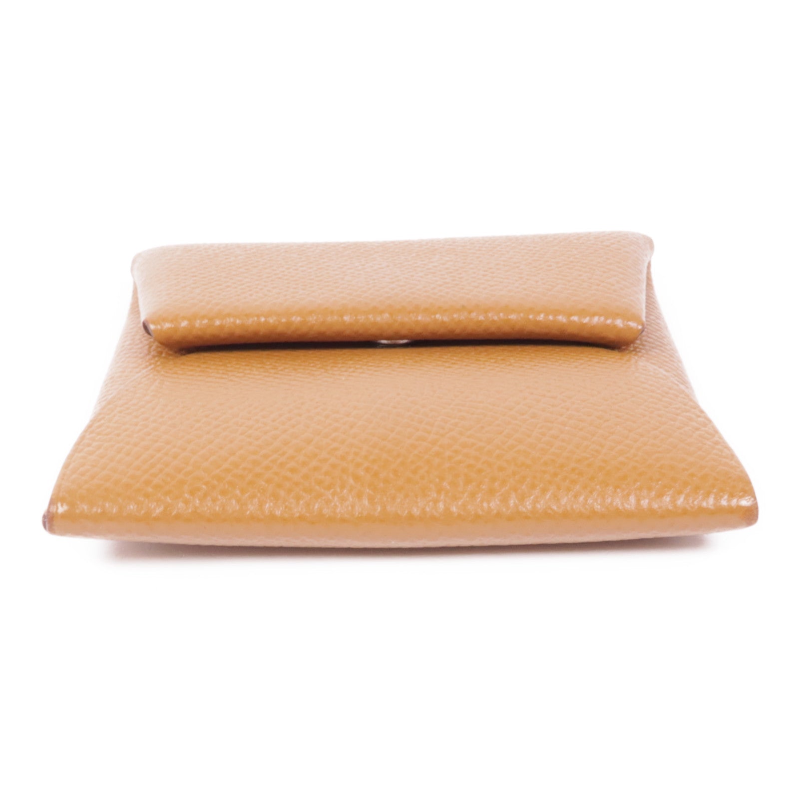 HERMES PHW Bastia Coin Purse Veau Epsom Leather Gold Brown