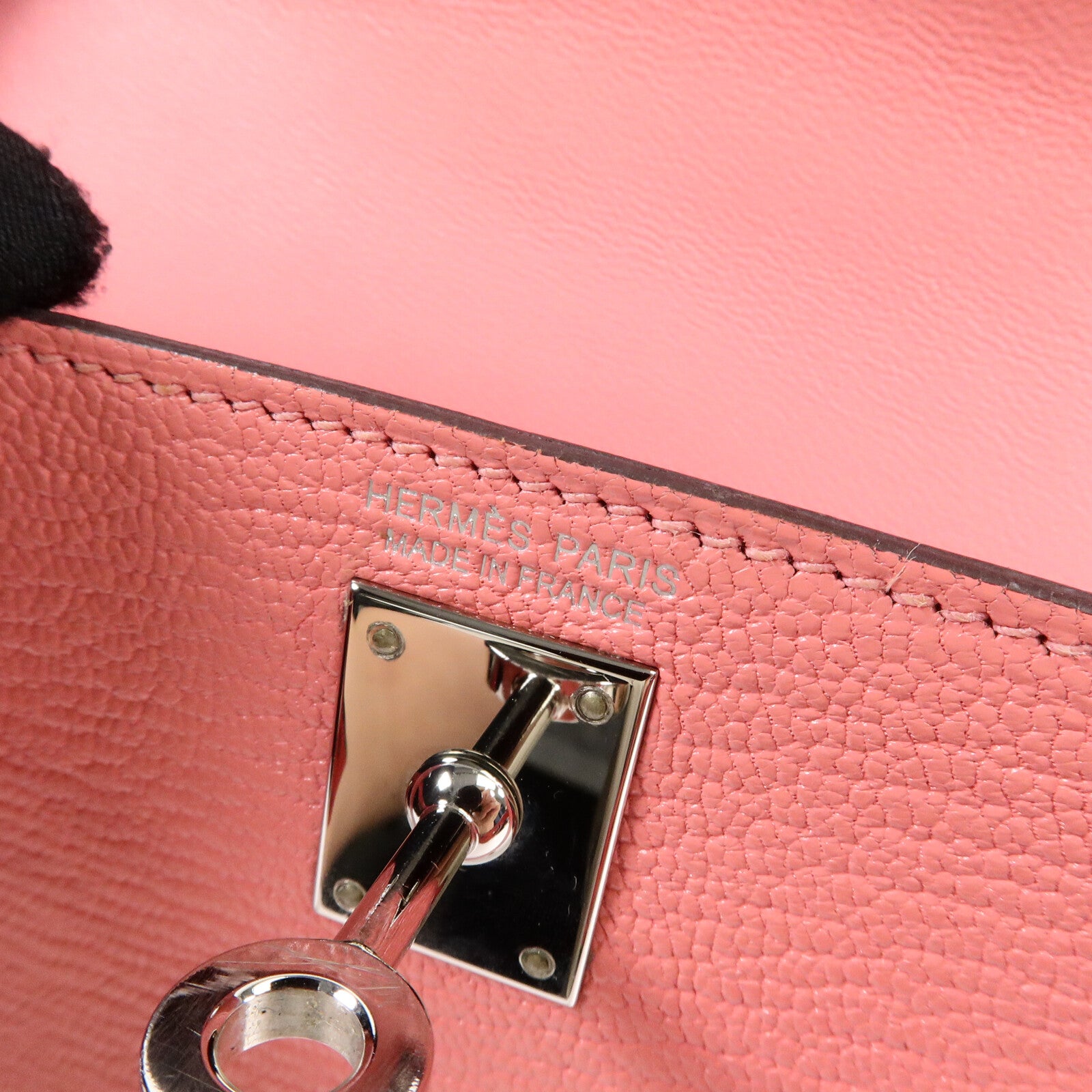 HERMES Chevre皮革Mini Kelly II手挽肩背兩用袋Rose Azalee