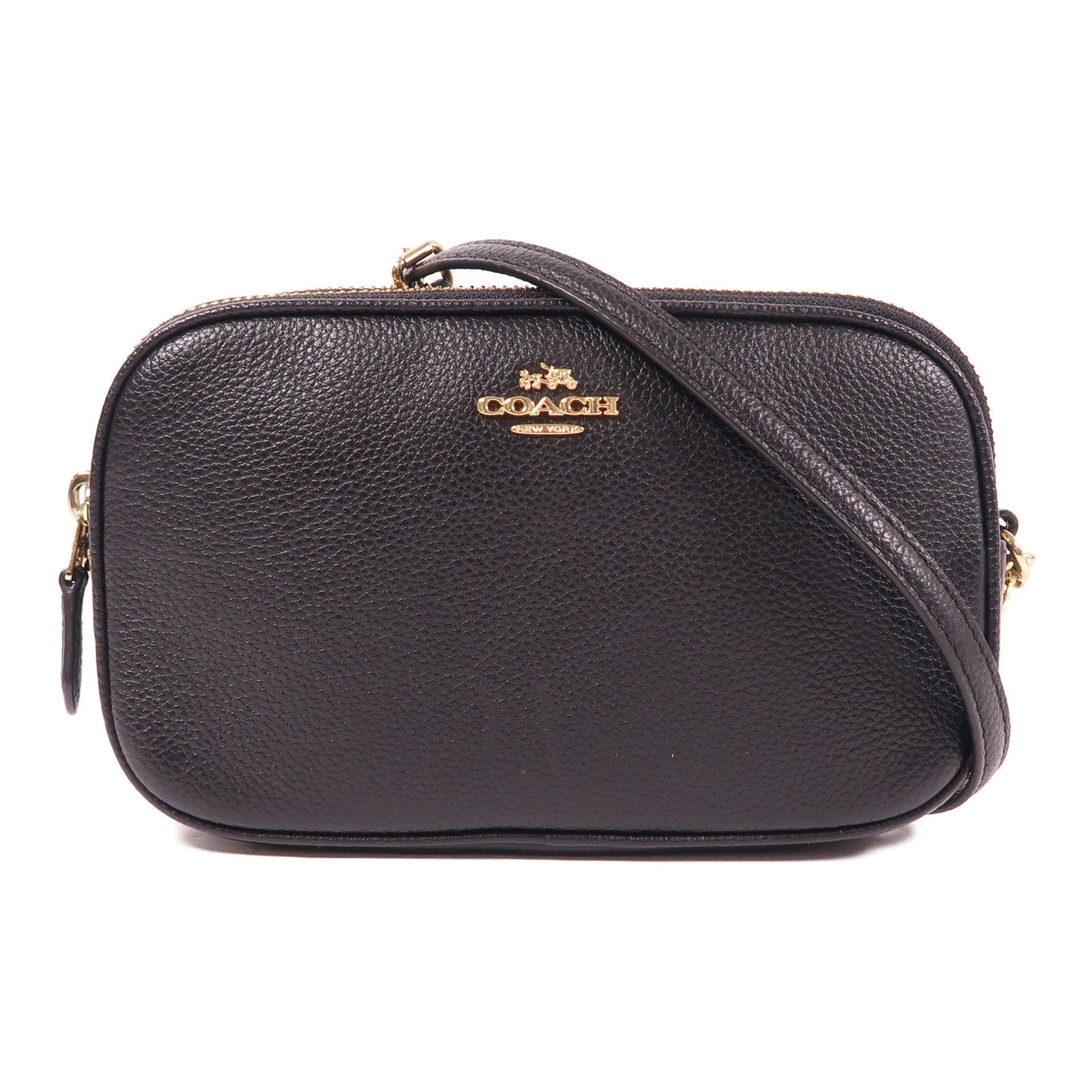 COACH 牛皮皮革2 Way Shoulder金扣手挽肩背兩用袋