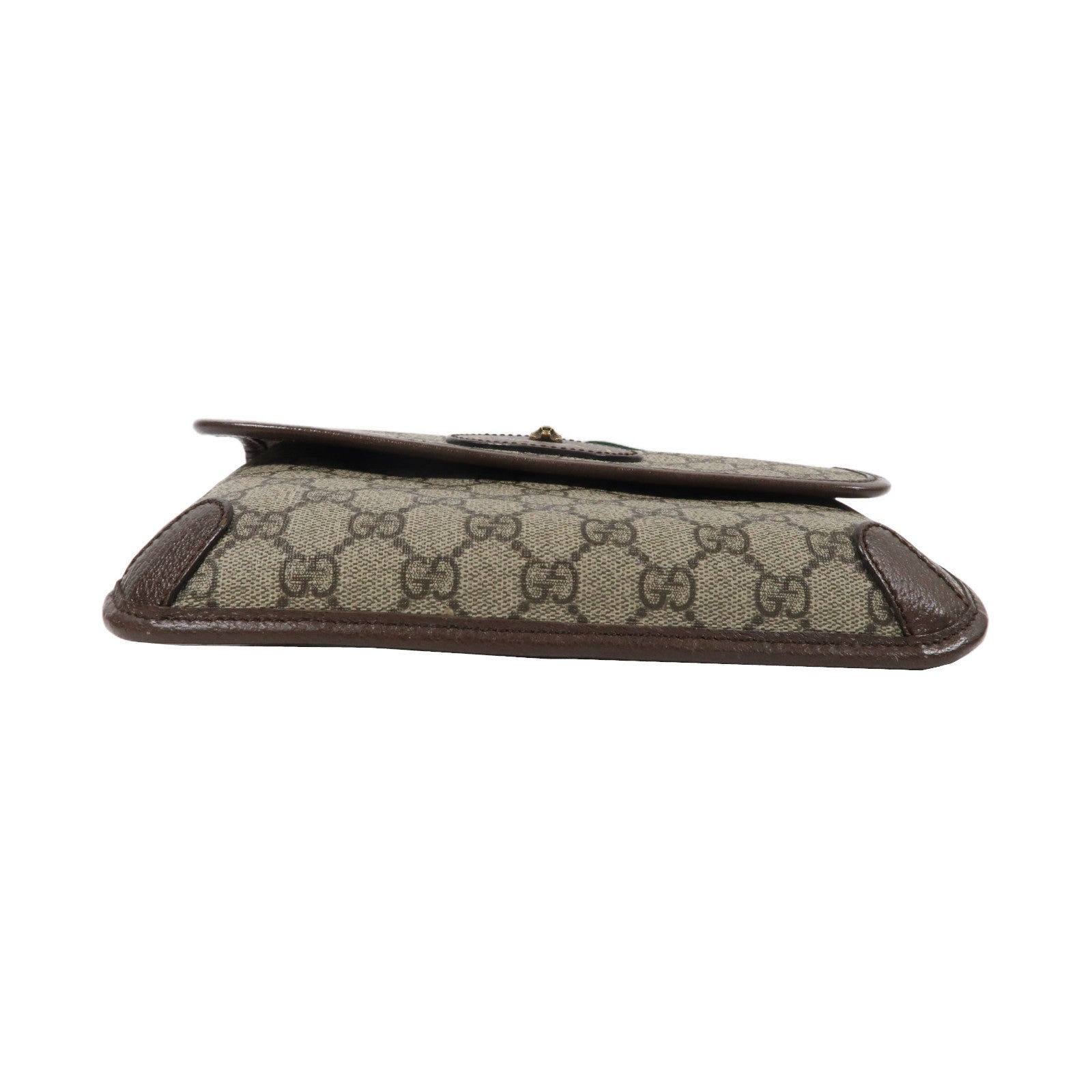 GUCCI 塗層帆布GG Supreme金扣腰包啡色