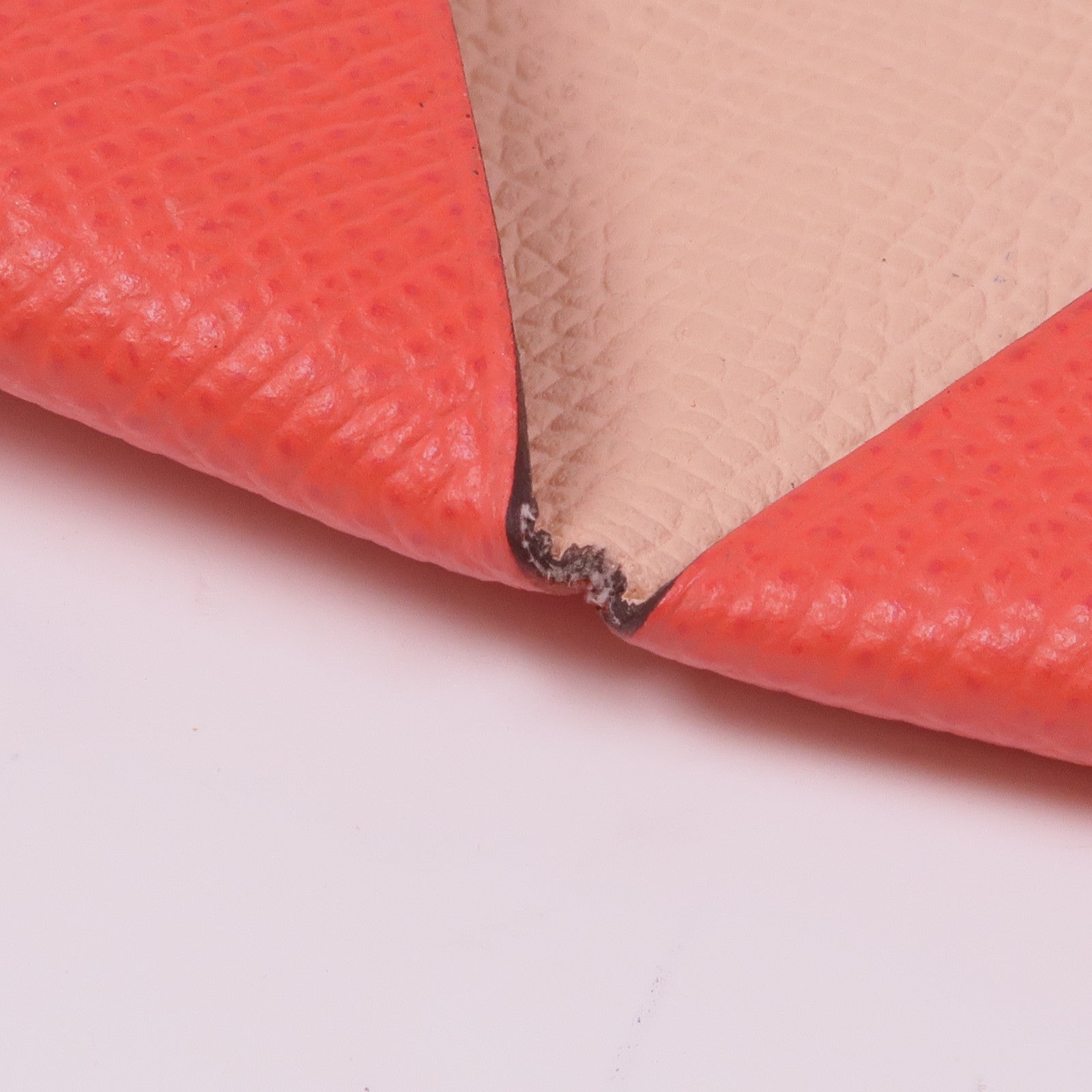 HERMES Epsom皮革Calvi銀扣卡片套Rose Jaipur/