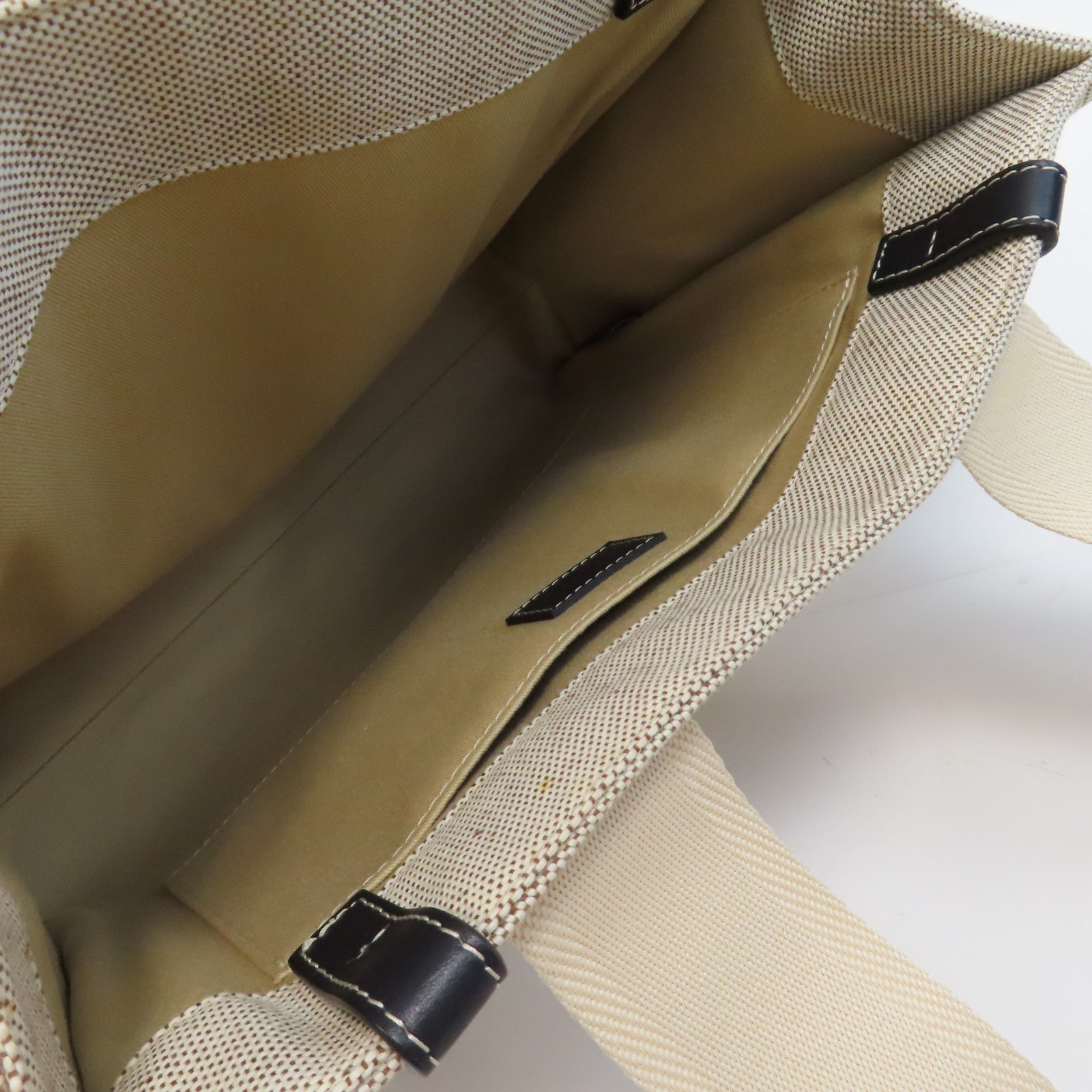 Chloe (PRICE DOWN) Woody Tote Bag Canvas Beige Navy Blue