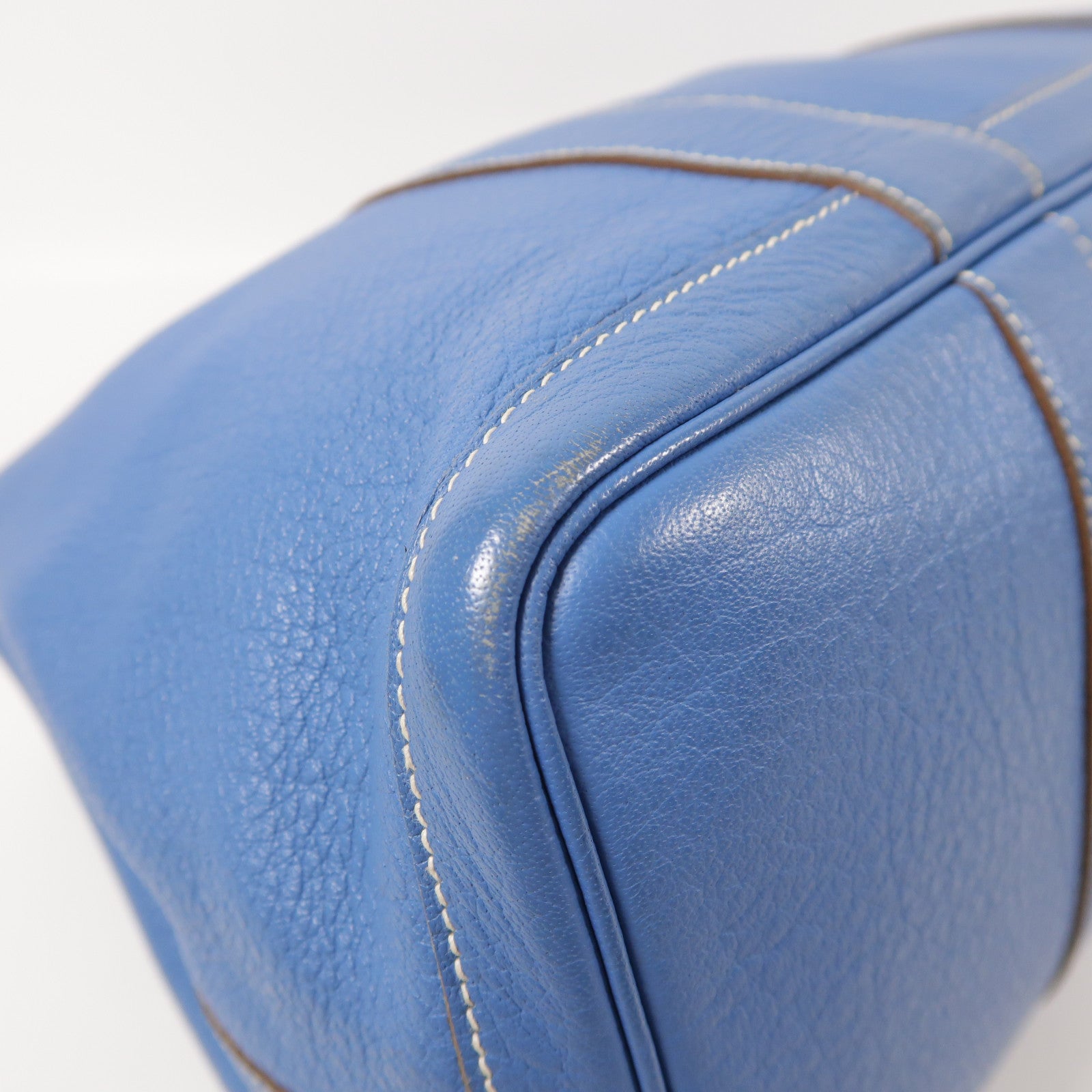 HERMES PHW GardenParty PM Tote Bag Negonda Leather Blue Jean