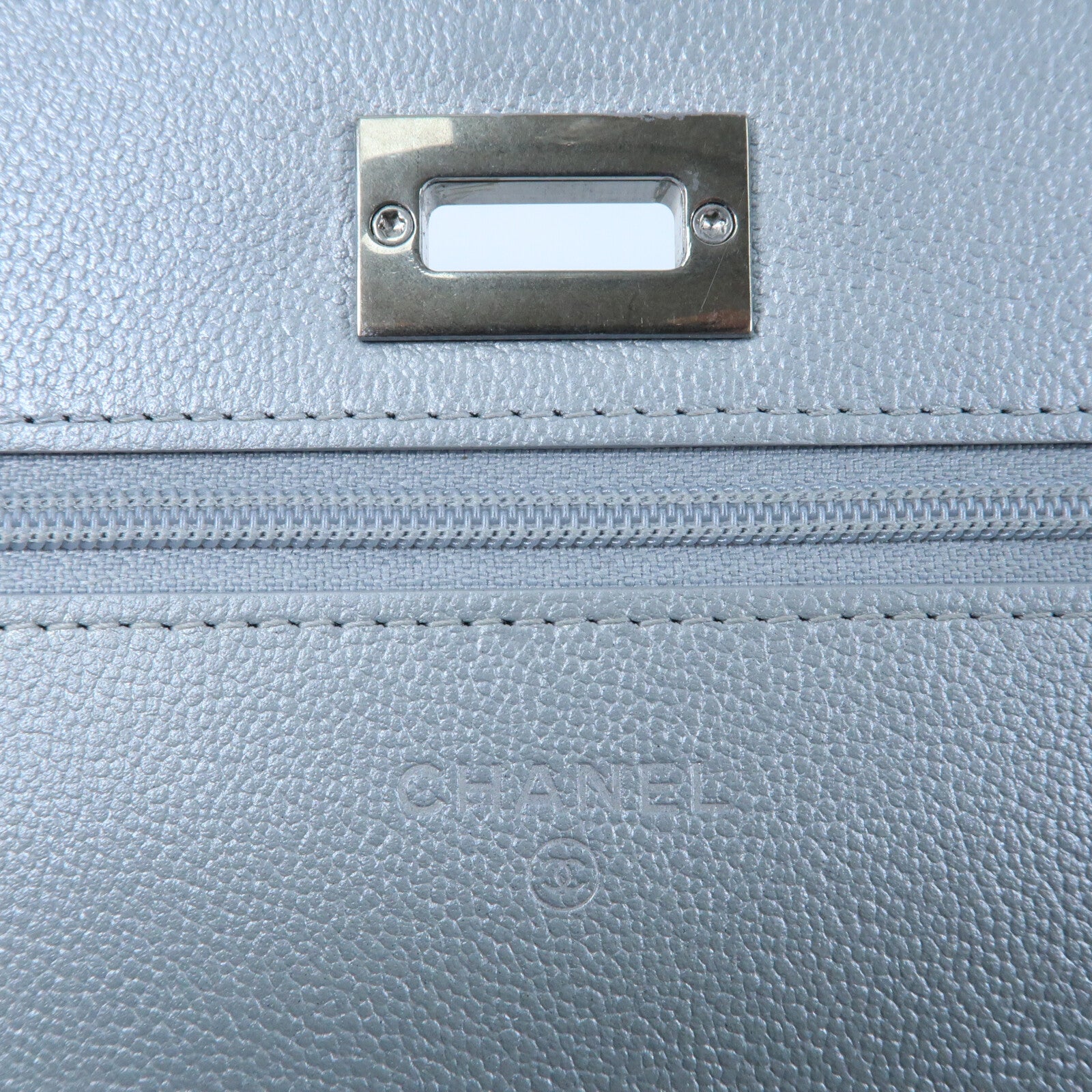 CHANEL 牛皮皮革WOC Wallet On Chain銀扣鏈帶肩背袋