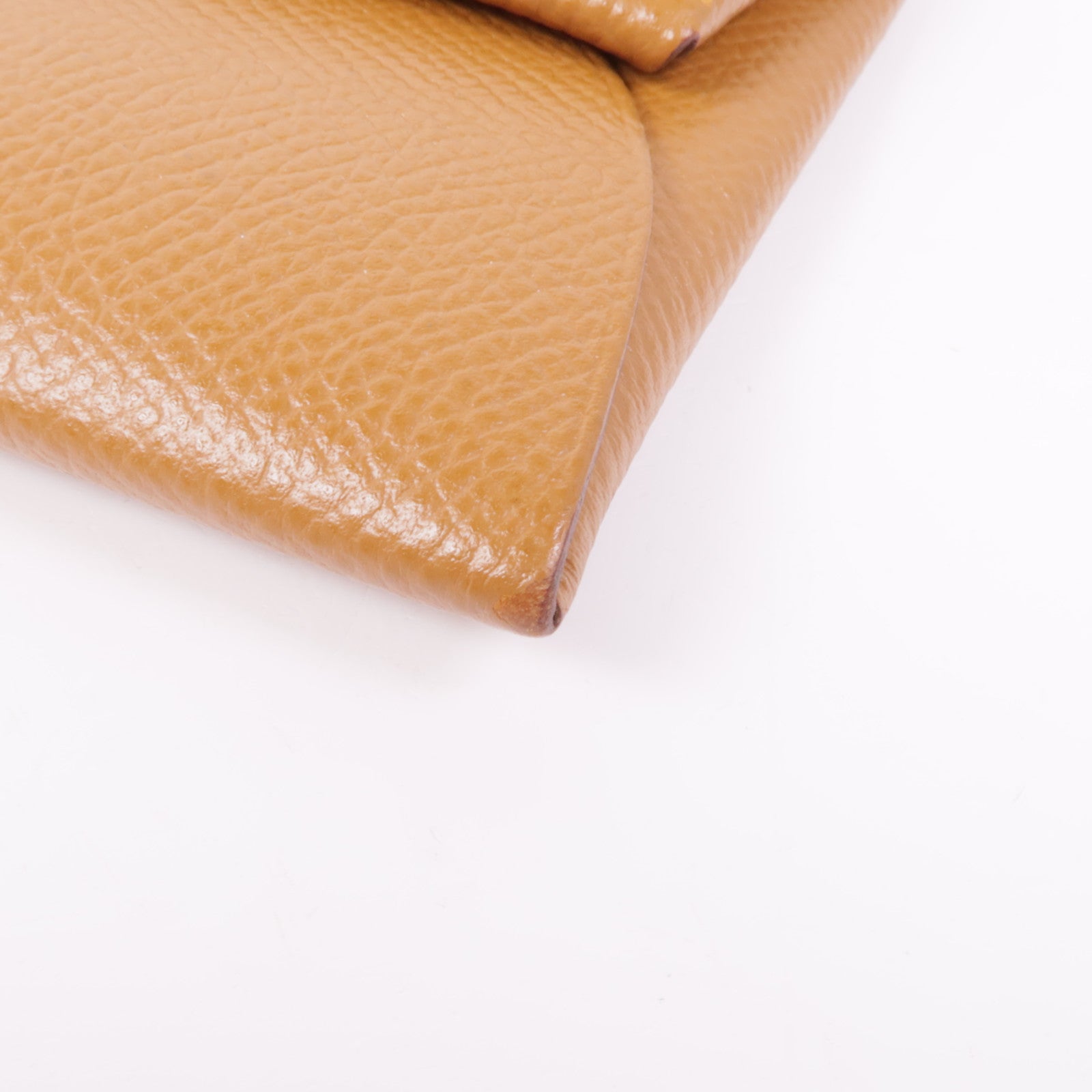 HERMES PHW Bastia Coin Purse Veau Epsom Leather Gold Brown