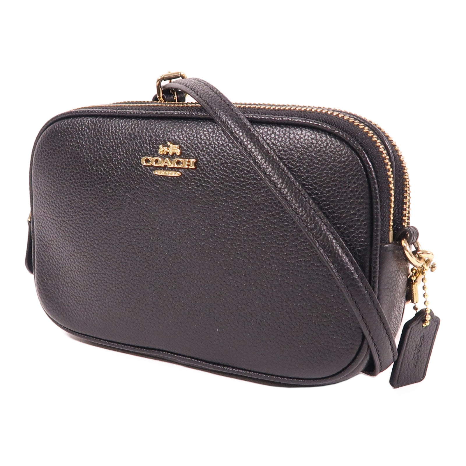 COACH 牛皮皮革2 Way Shoulder金扣手挽肩背兩用袋