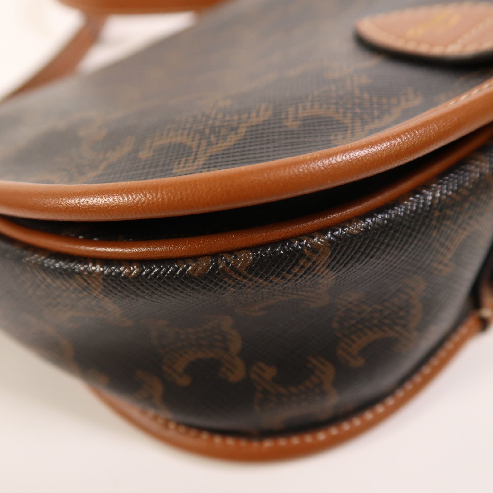 CELINE 塗層帆布Folco金扣肩背袋