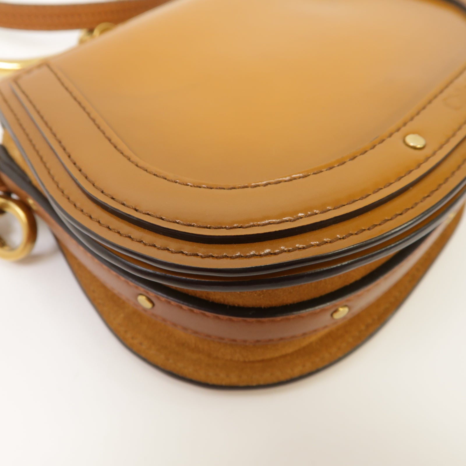 Chloe 【清倉大減價】牛皮皮革Bracelet Nile 2Way Shoulder Bag金扣手挽肩背兩用袋啡色