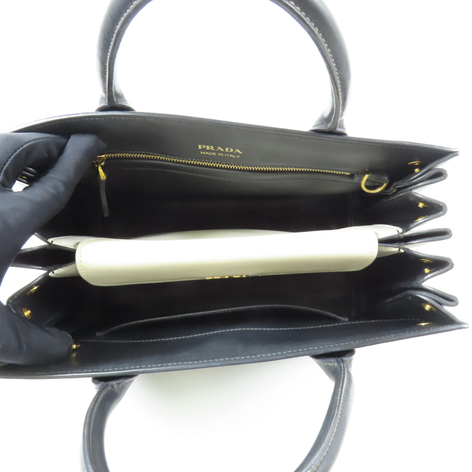 PRADA Saffiano皮革2way Shoulder Bag金扣手挽肩背兩用袋