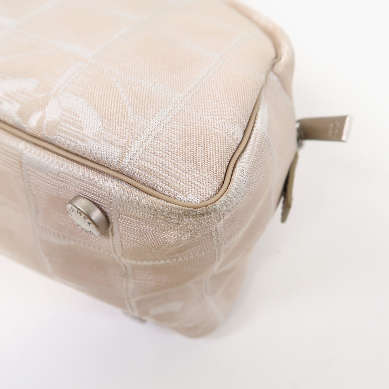 CHANEL 【激減優惠】帆布Shoulder Bag銀扣肩背袋米色