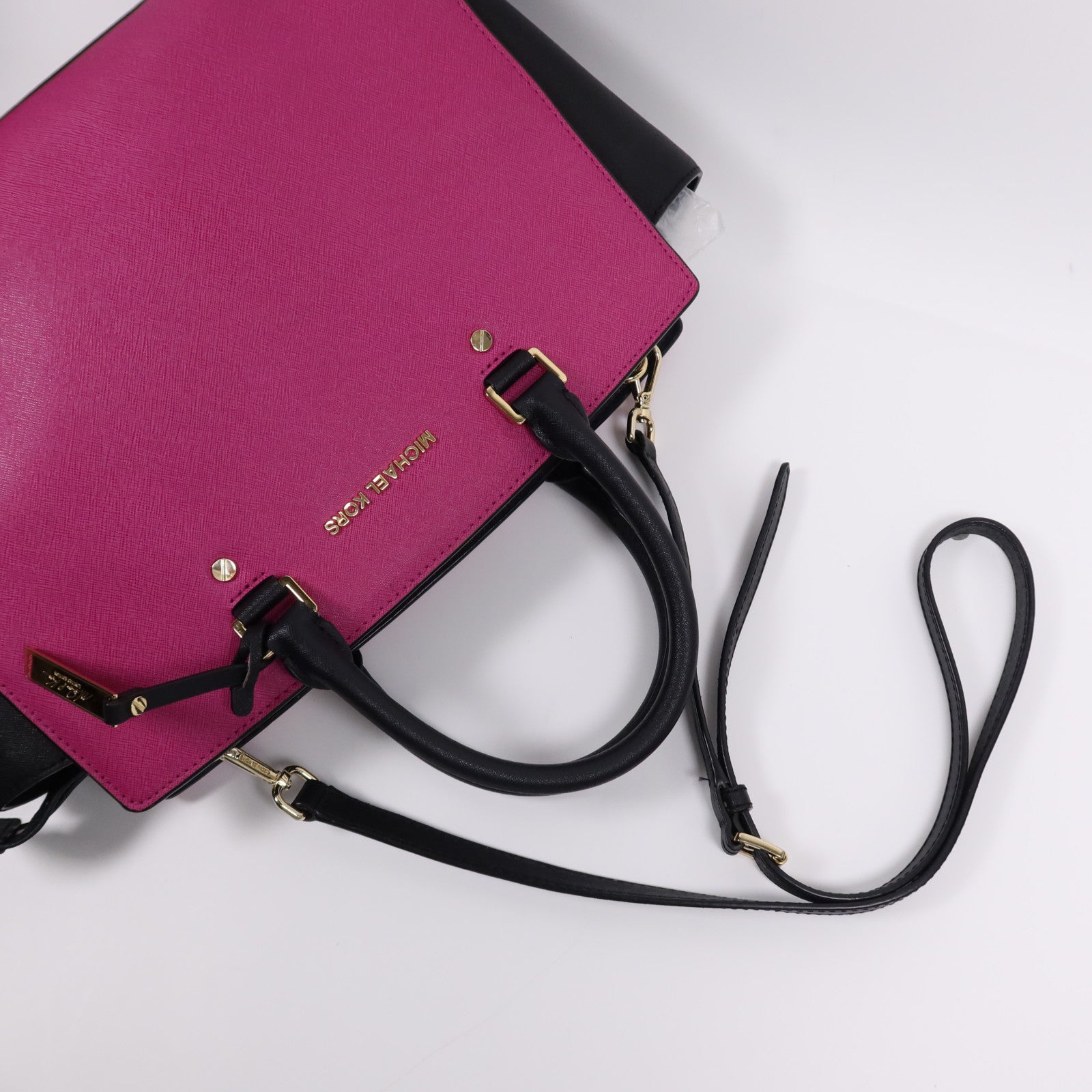 Michael Kors 【激減優惠】牛皮皮革2 way Shoulder Bag金扣手挽肩背兩用袋
