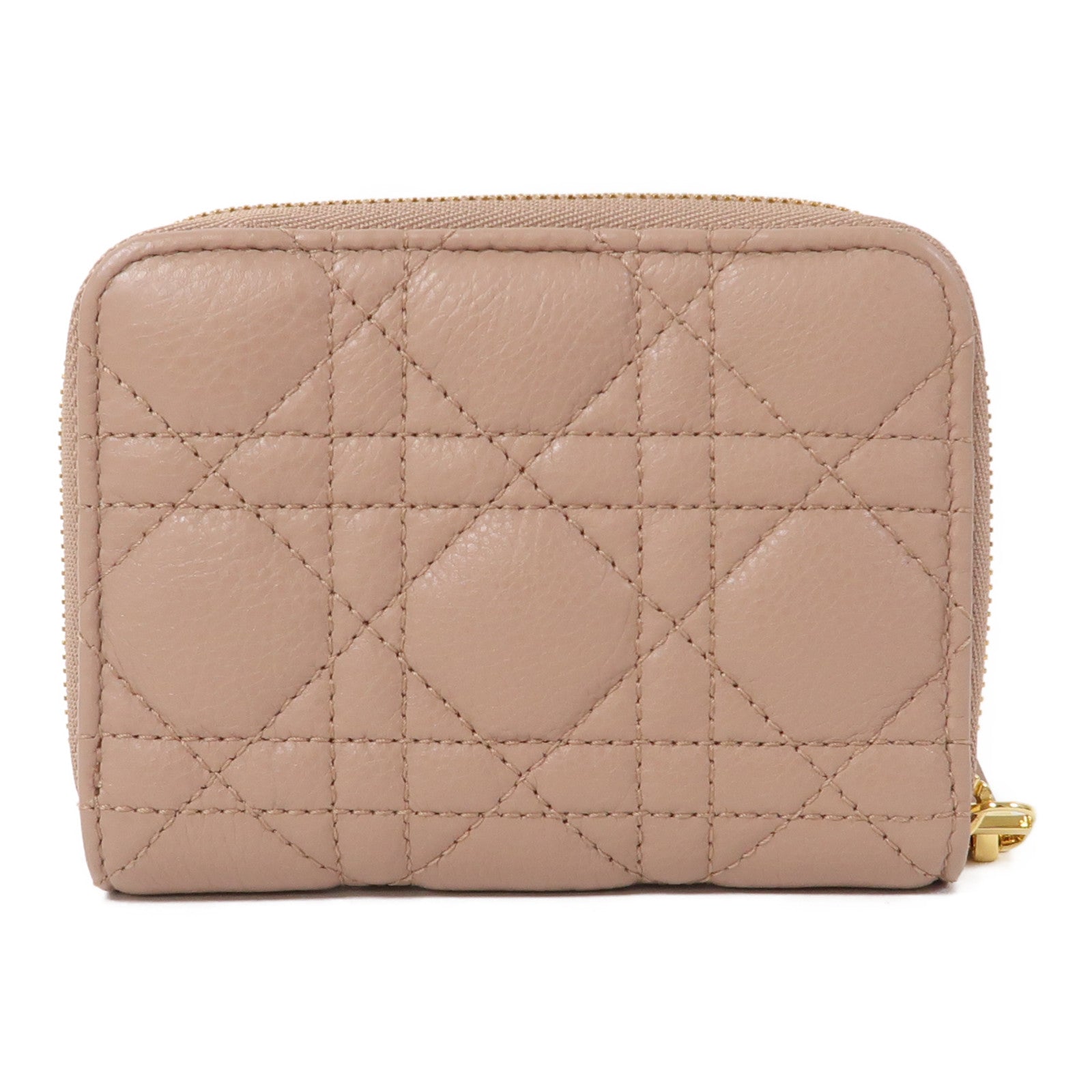 Dior 牛皮皮革Wallet金扣粉紅色
