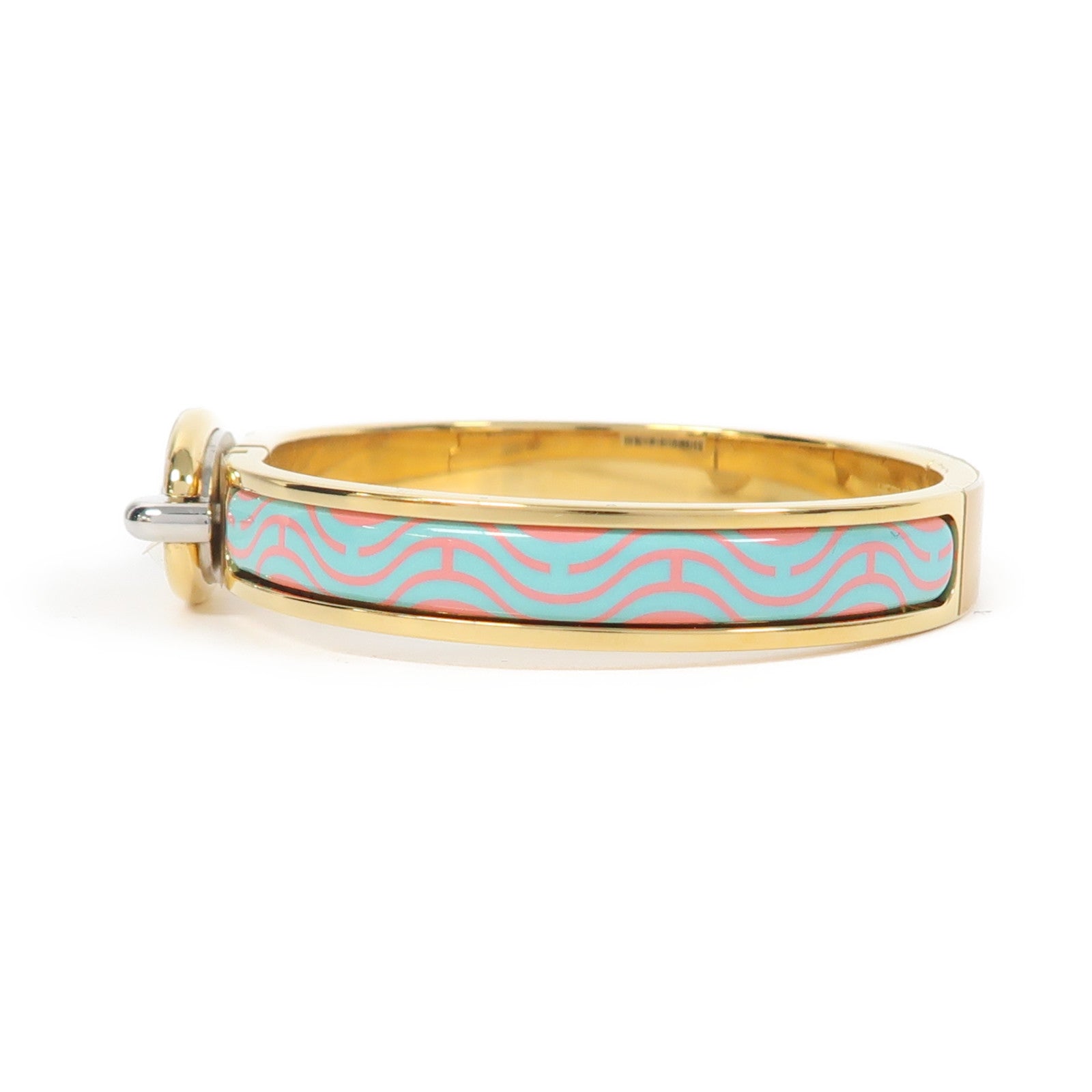 HERMES 金屬Mini Clic Chaine D'Ancre Bracelet金扣手鐲藍色/粉紅色/金色