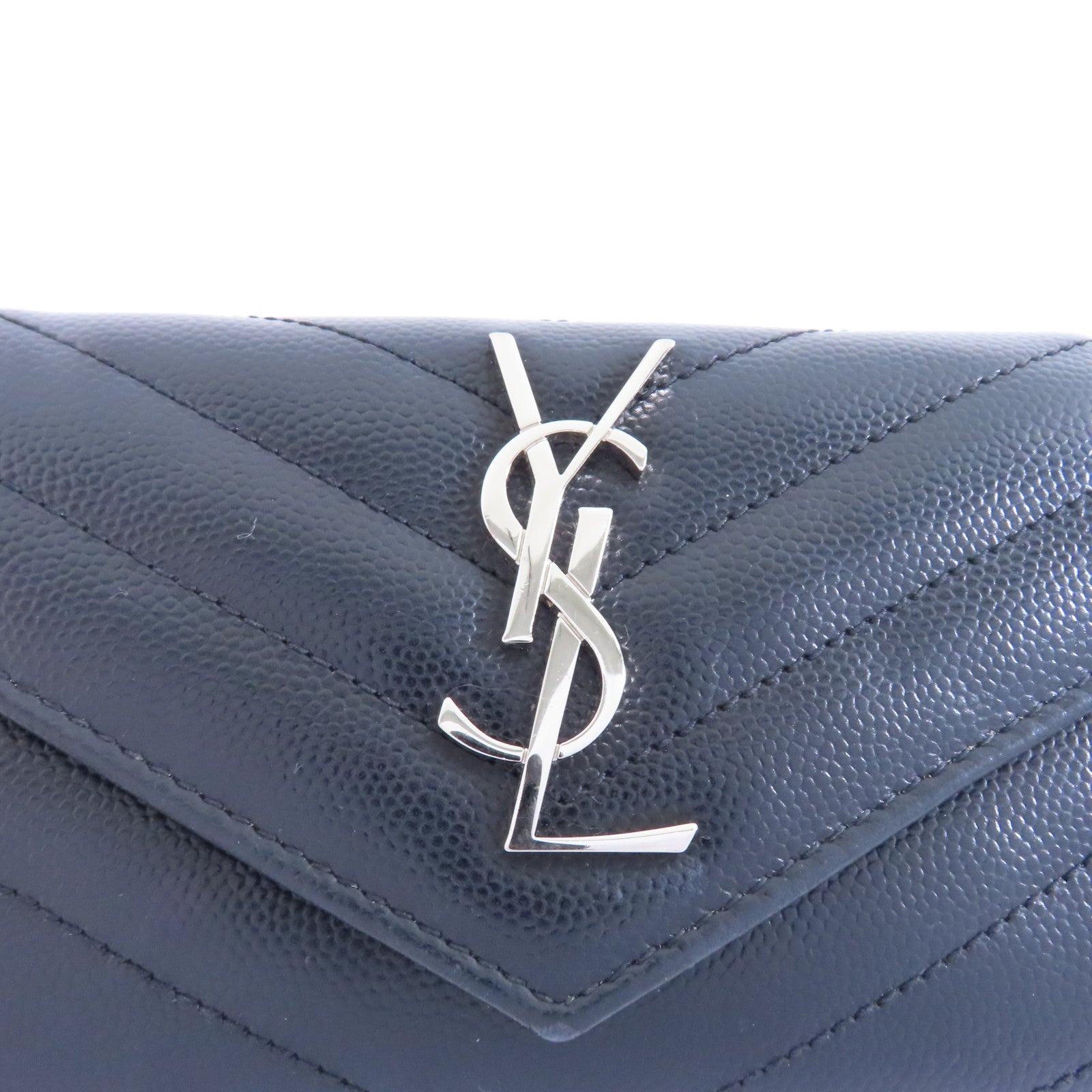 SAINT LAURENT 牛皮皮革Card Case銀扣卡片套黑色