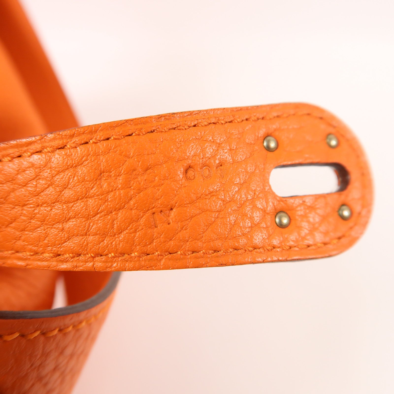 HERMES Clemence皮革Lindy 30銀扣手挽肩背兩用袋Orange