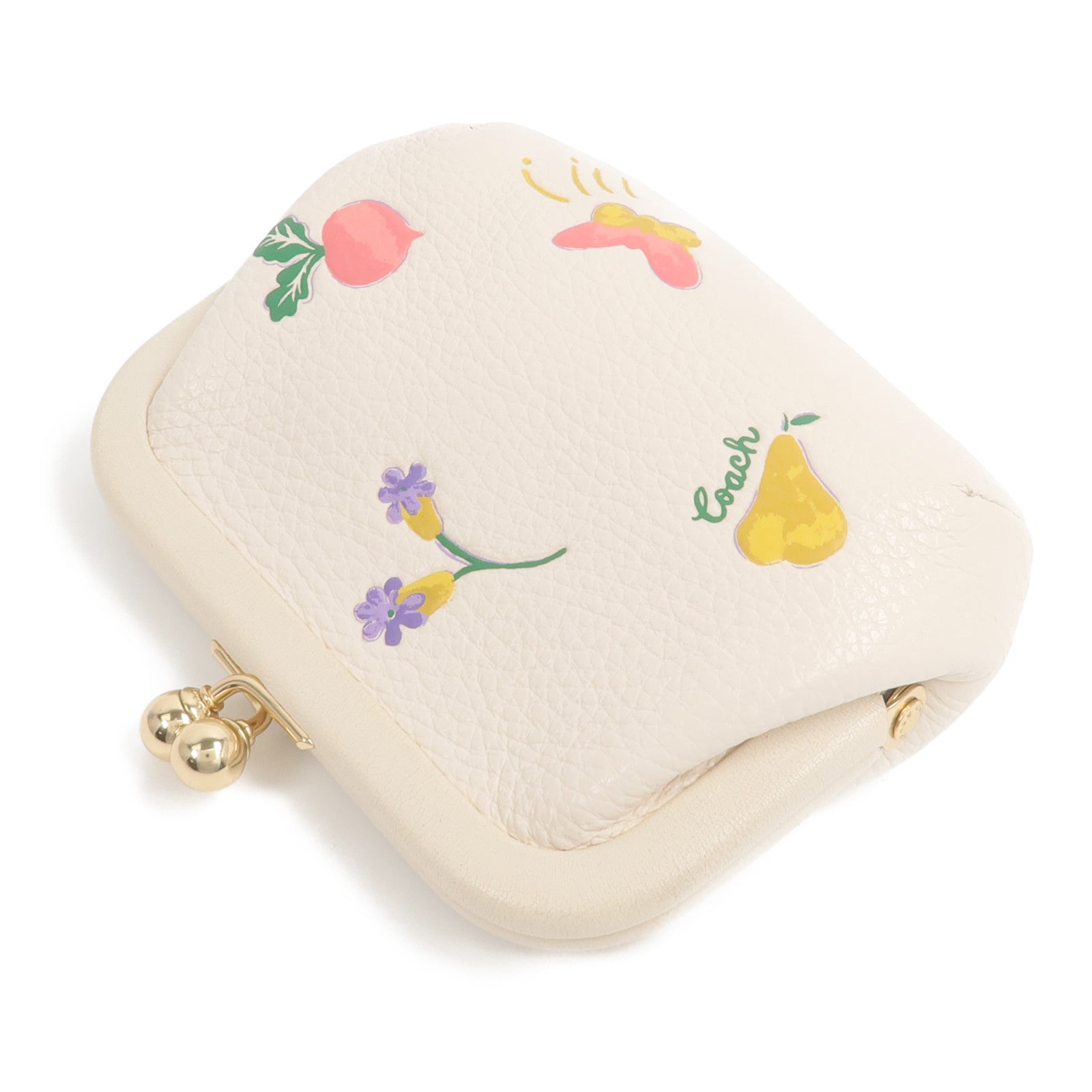 COACH Refined Pebble皮革Kisslock Coin Purse零錢包