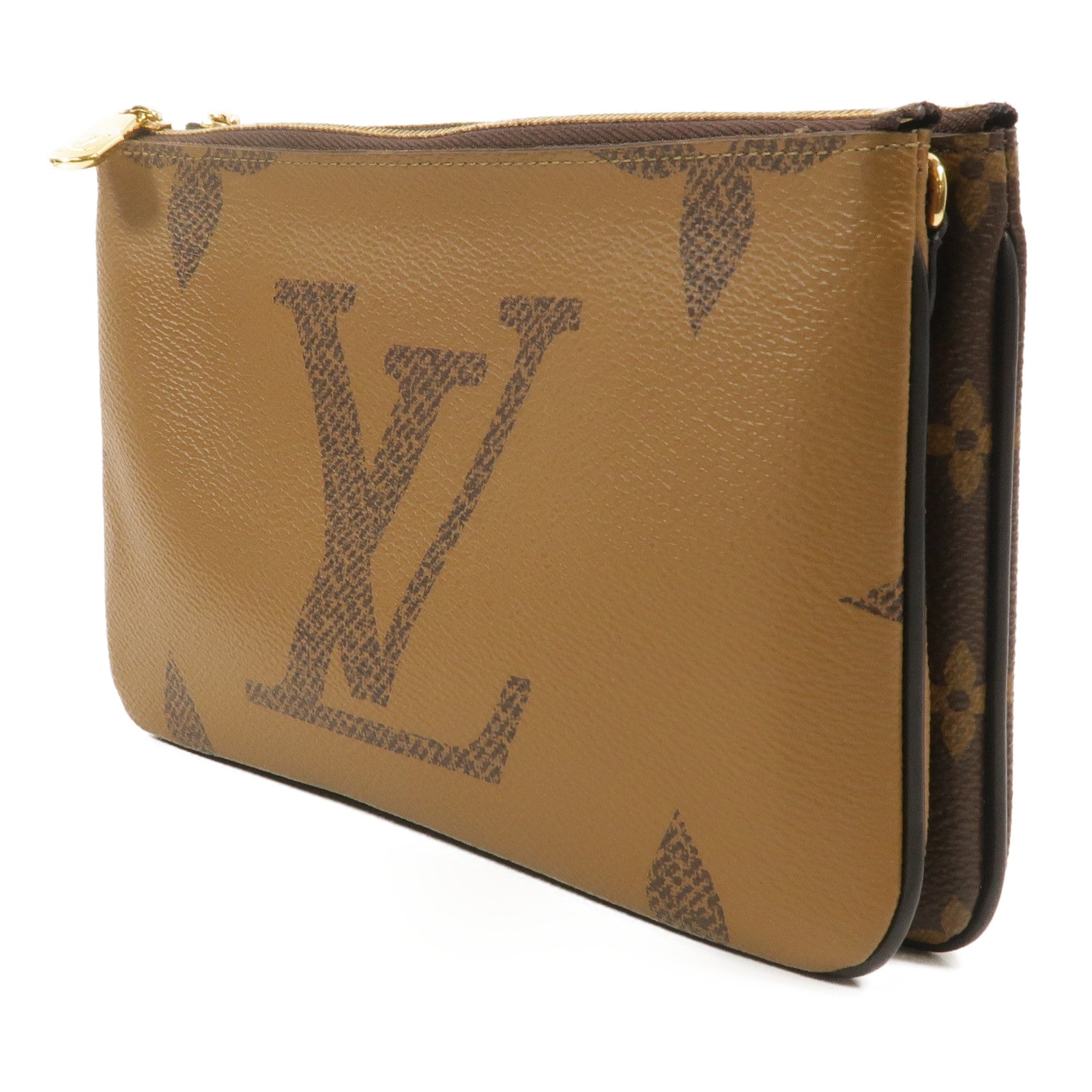 LOUIS VUITTON Monogram Giant Reverse Double Zip Pochette金扣肩背袋