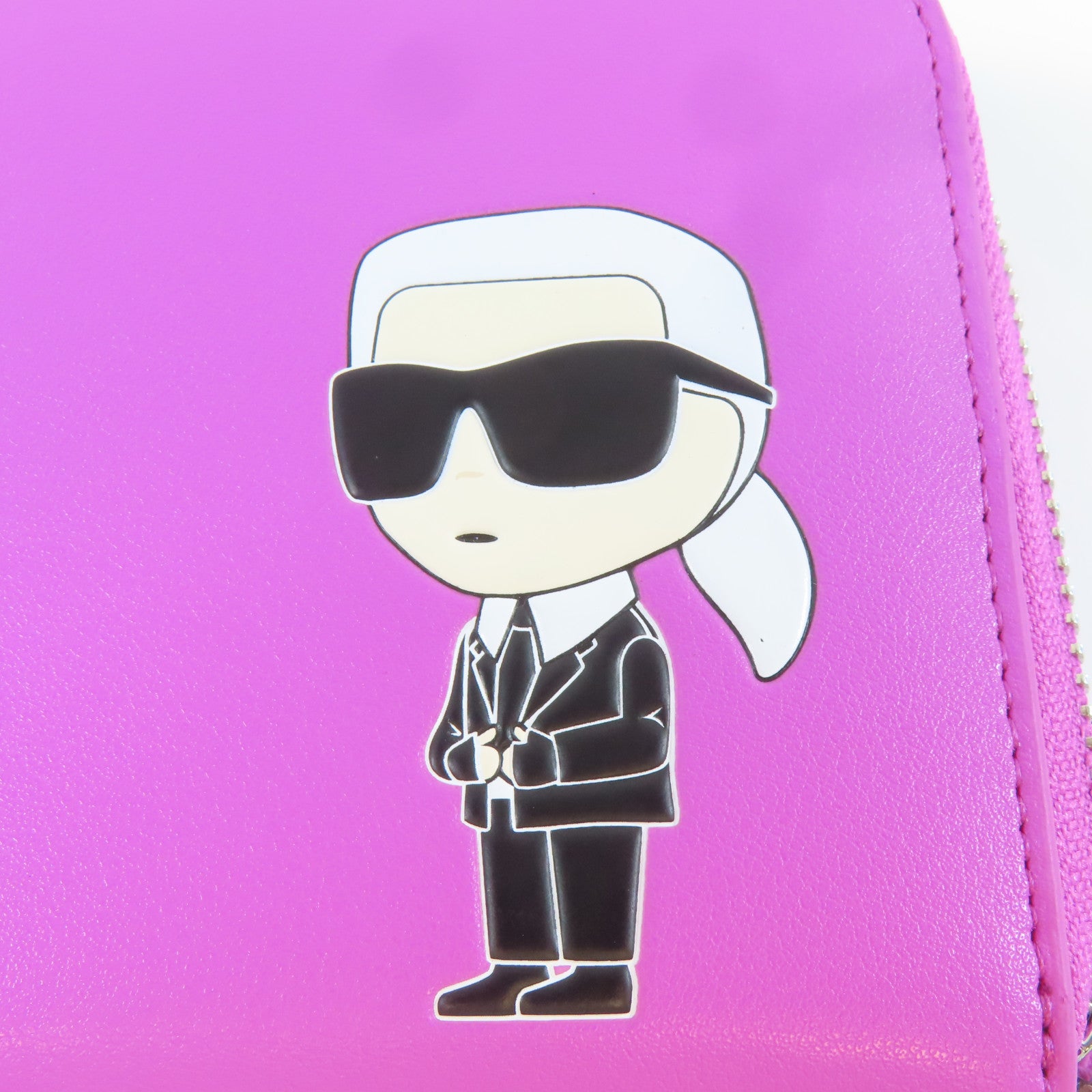 KARL LAGERFELD 皮革Long Wallet銀扣長錢包紫色