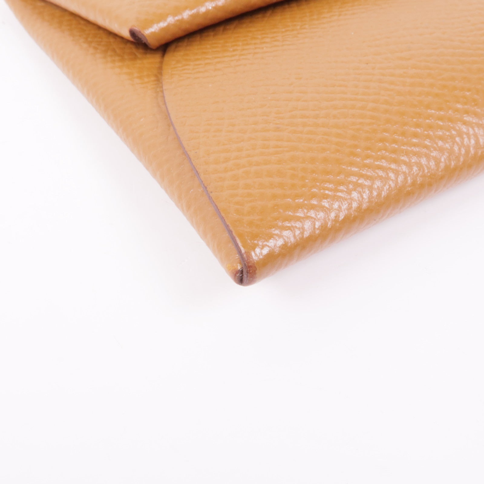 HERMES PHW Bastia Coin Purse Veau Epsom Leather Gold Brown