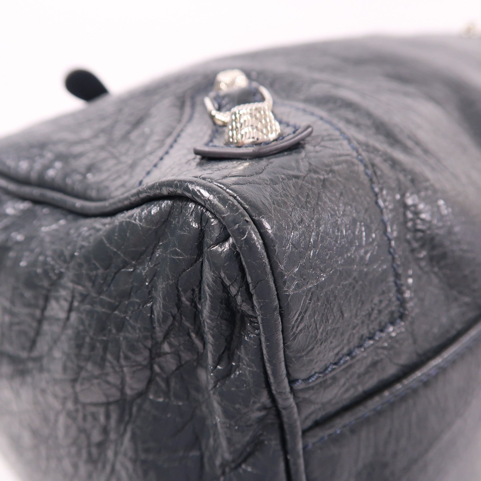 BALENCIAGA 牛皮皮革2 Way Shoulder銀扣手挽肩背兩用袋